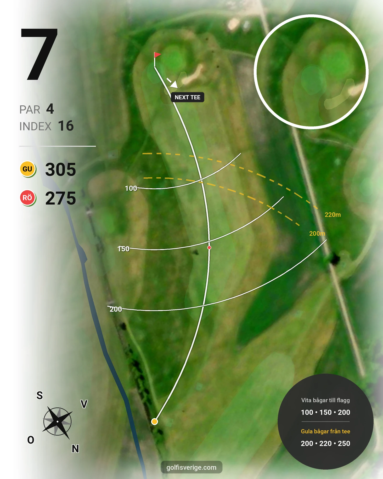 Banguide Långa Banan 9 hål på SAIK Golfklubb - Hål 7 karta