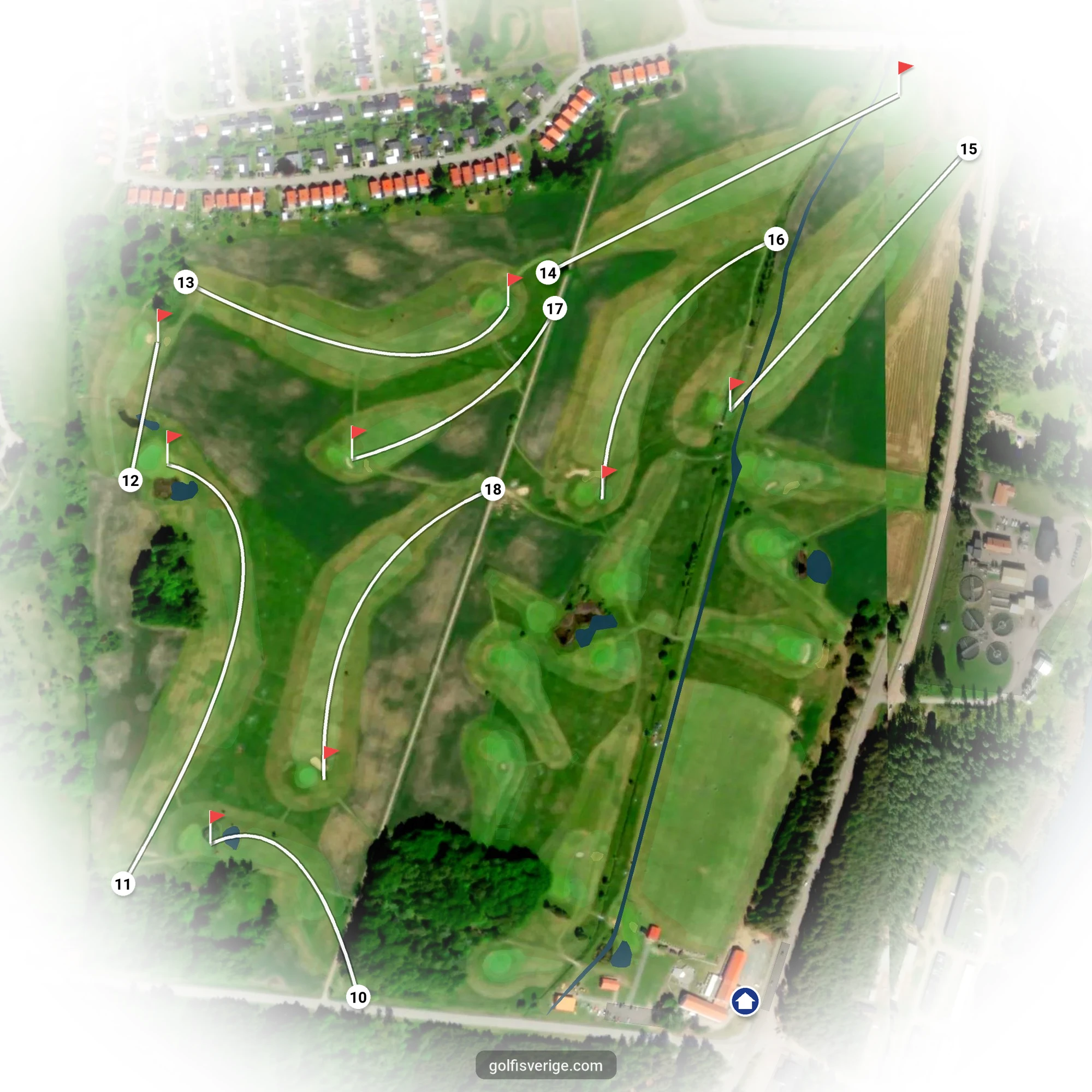 Banguide för Långa Banan 9 hål på SAIK Golfklubb