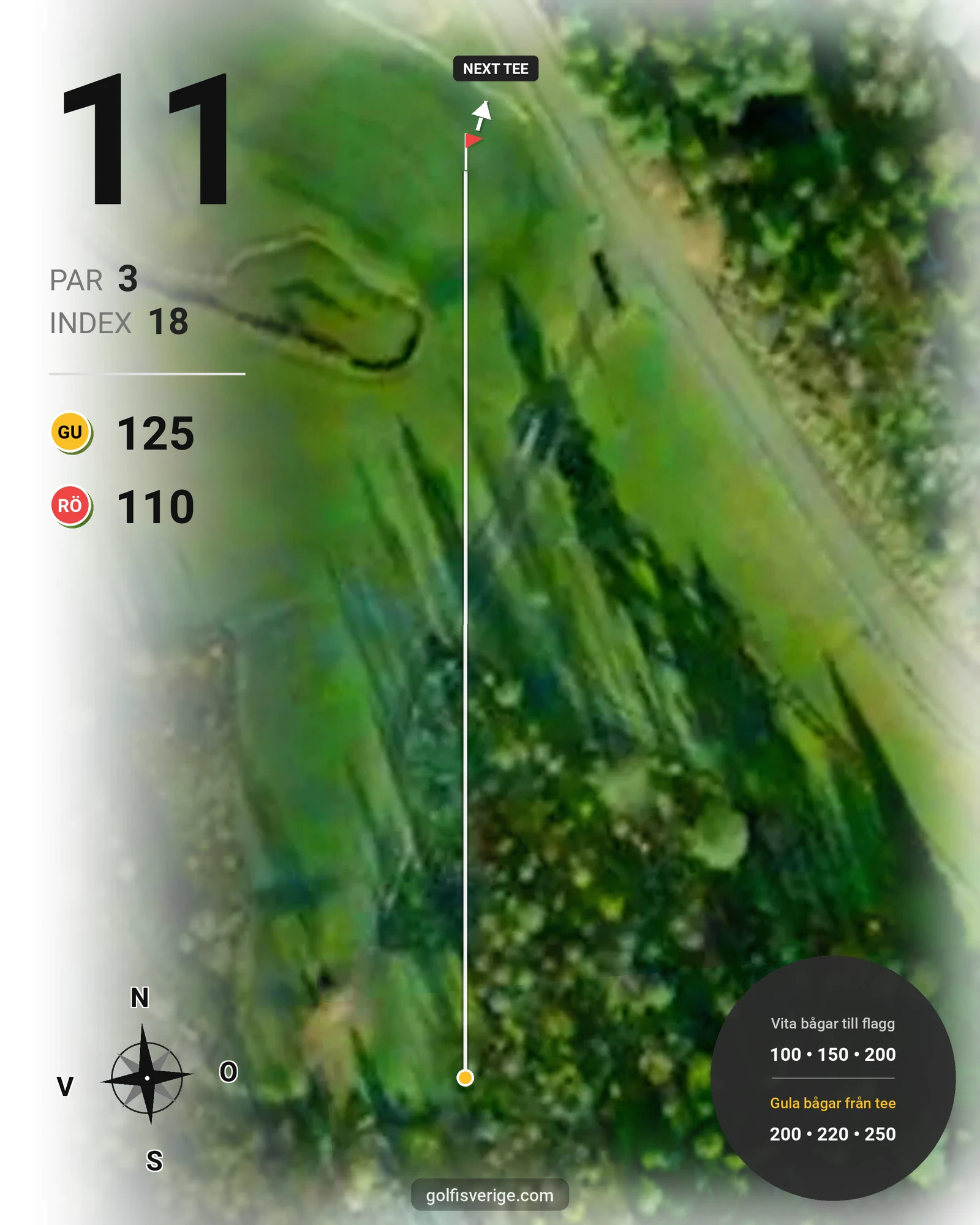 Banguide 9-hålsbanan med Pay & Play på Sala Golfklubb - Hål 11 karta