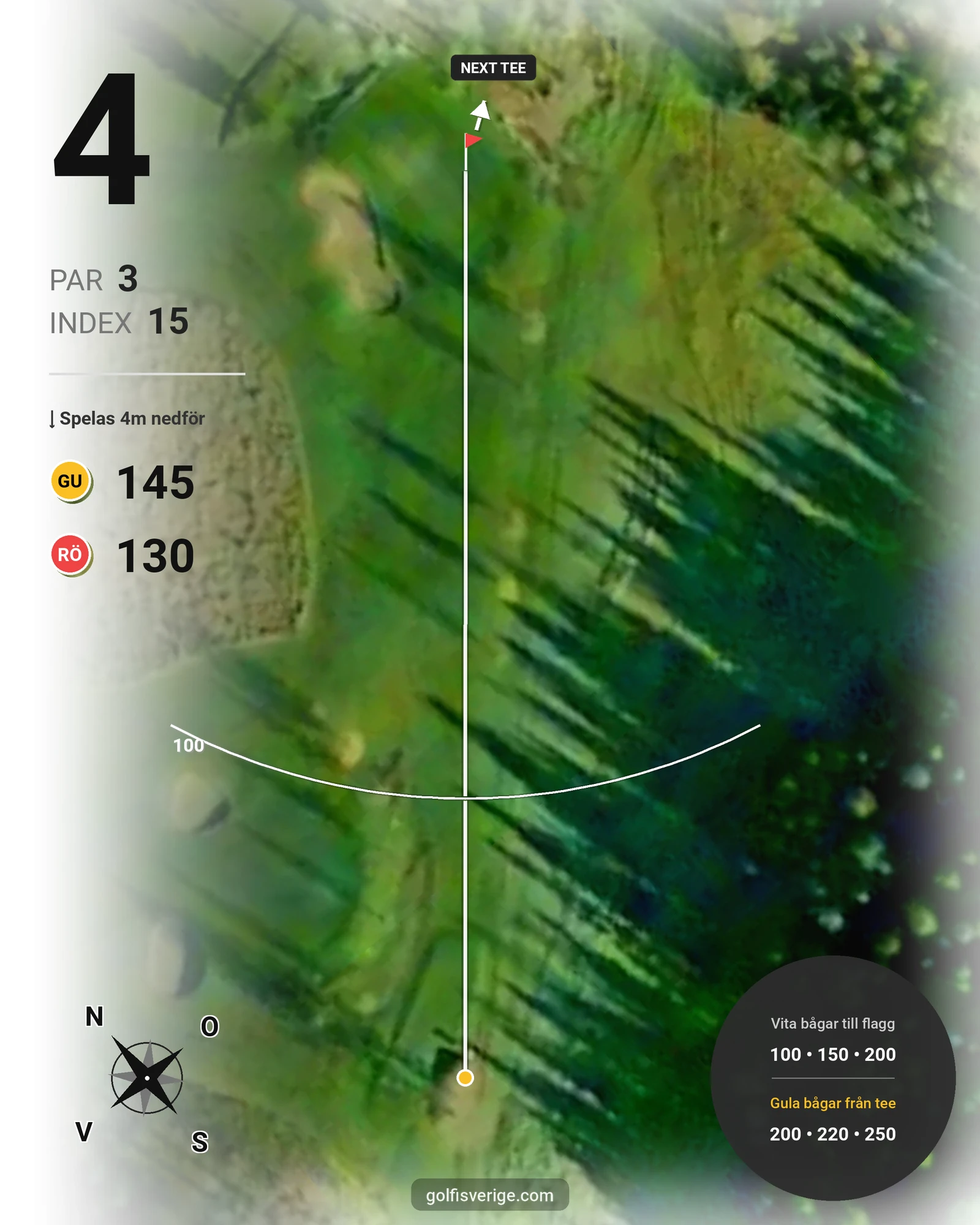 Banguide 9-hålsbanan med Pay & Play på Sala Golfklubb - Hål 4 karta