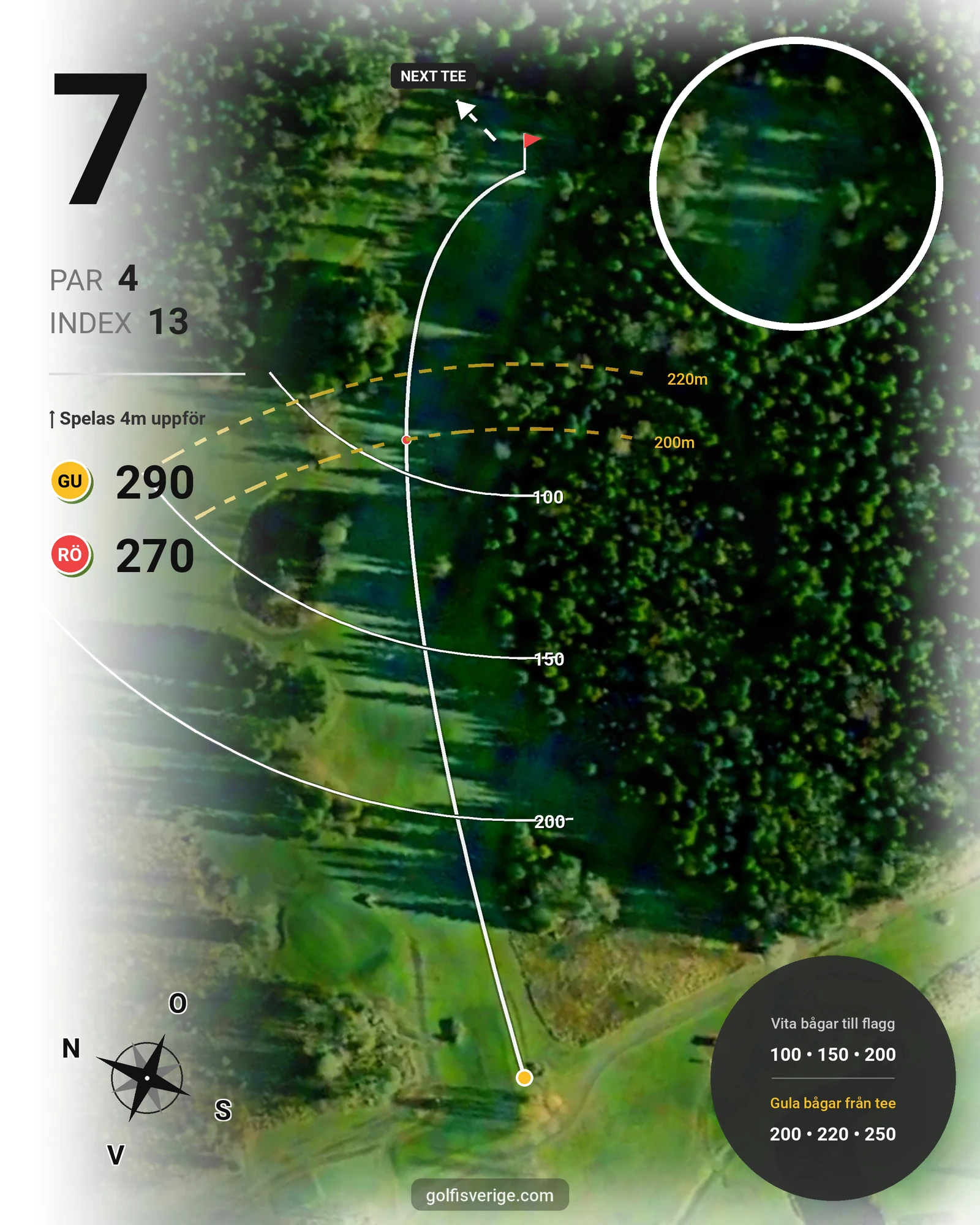 Banguide 9-hålsbanan med Pay & Play på Sala Golfklubb - Hål 7 karta