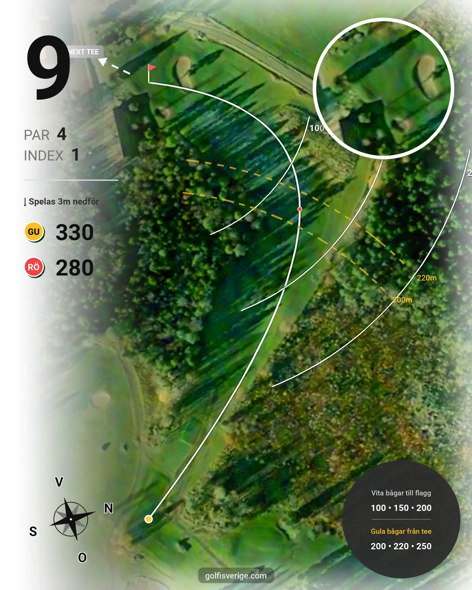 Banguide 9-hålsbanan med Pay & Play på Sala Golfklubb - Hål 9 karta