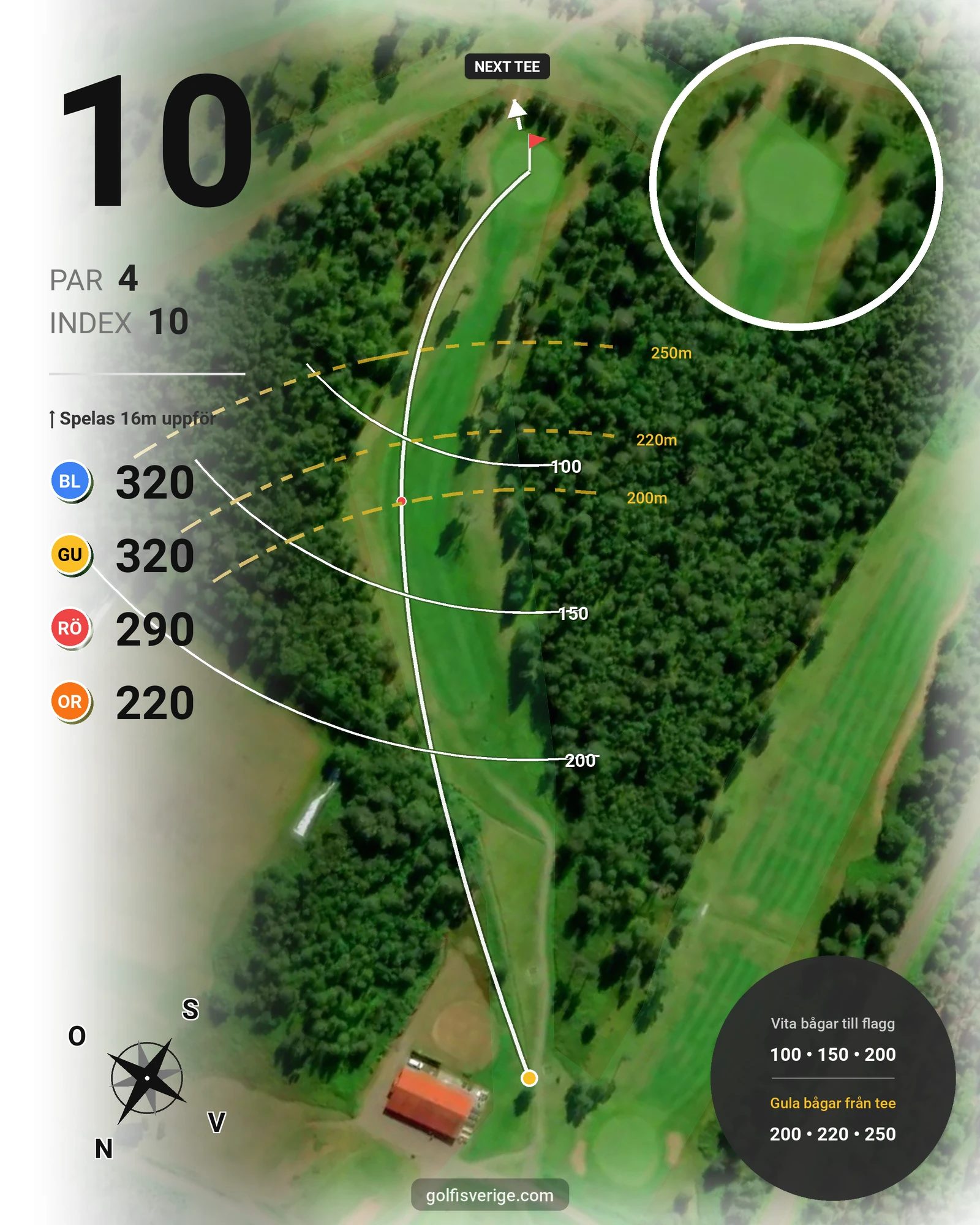 Banguide Sälenfjällens Golfklubb hål 10 karta