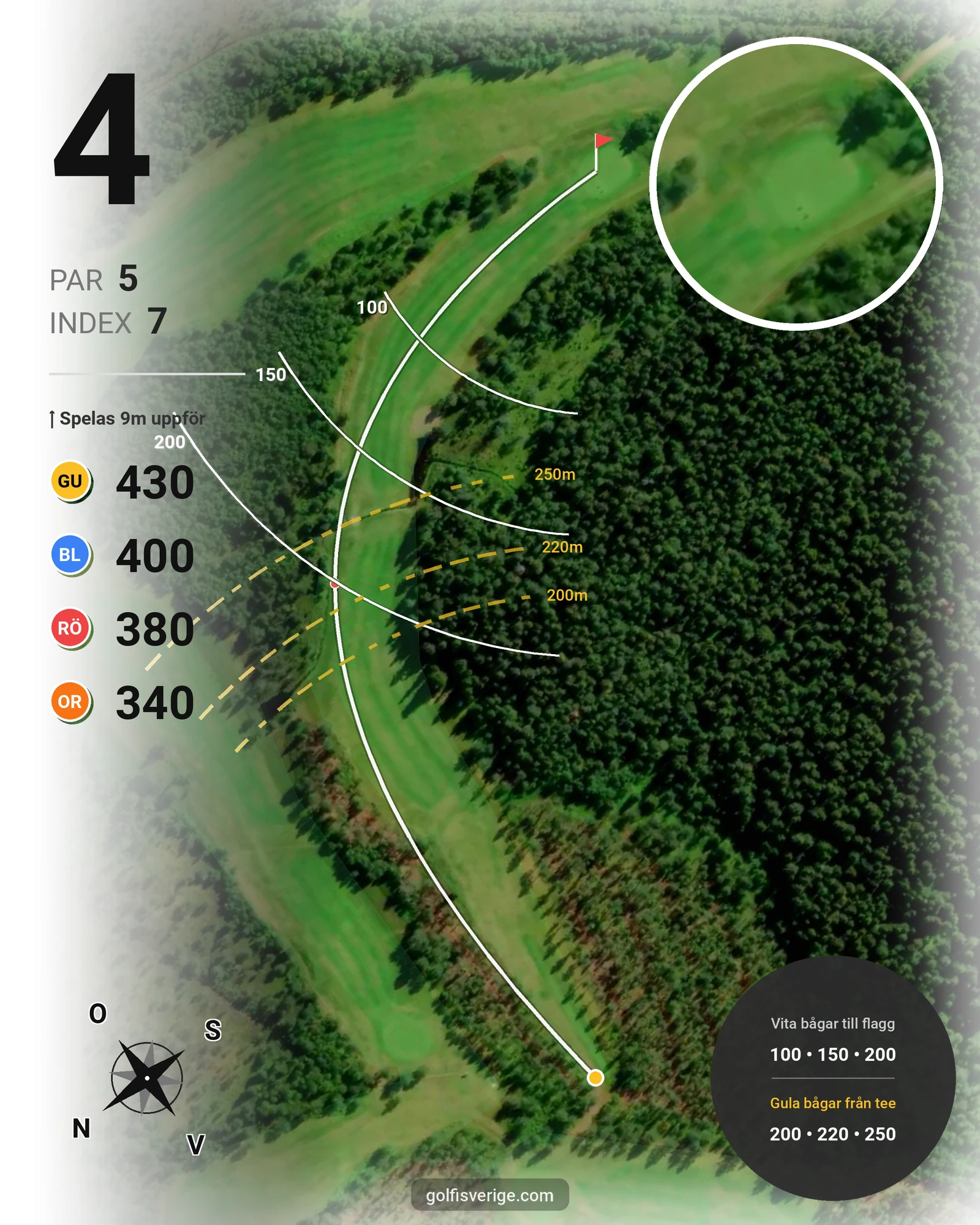 Banguide Sälenfjällens Golfklubb hål 4 karta