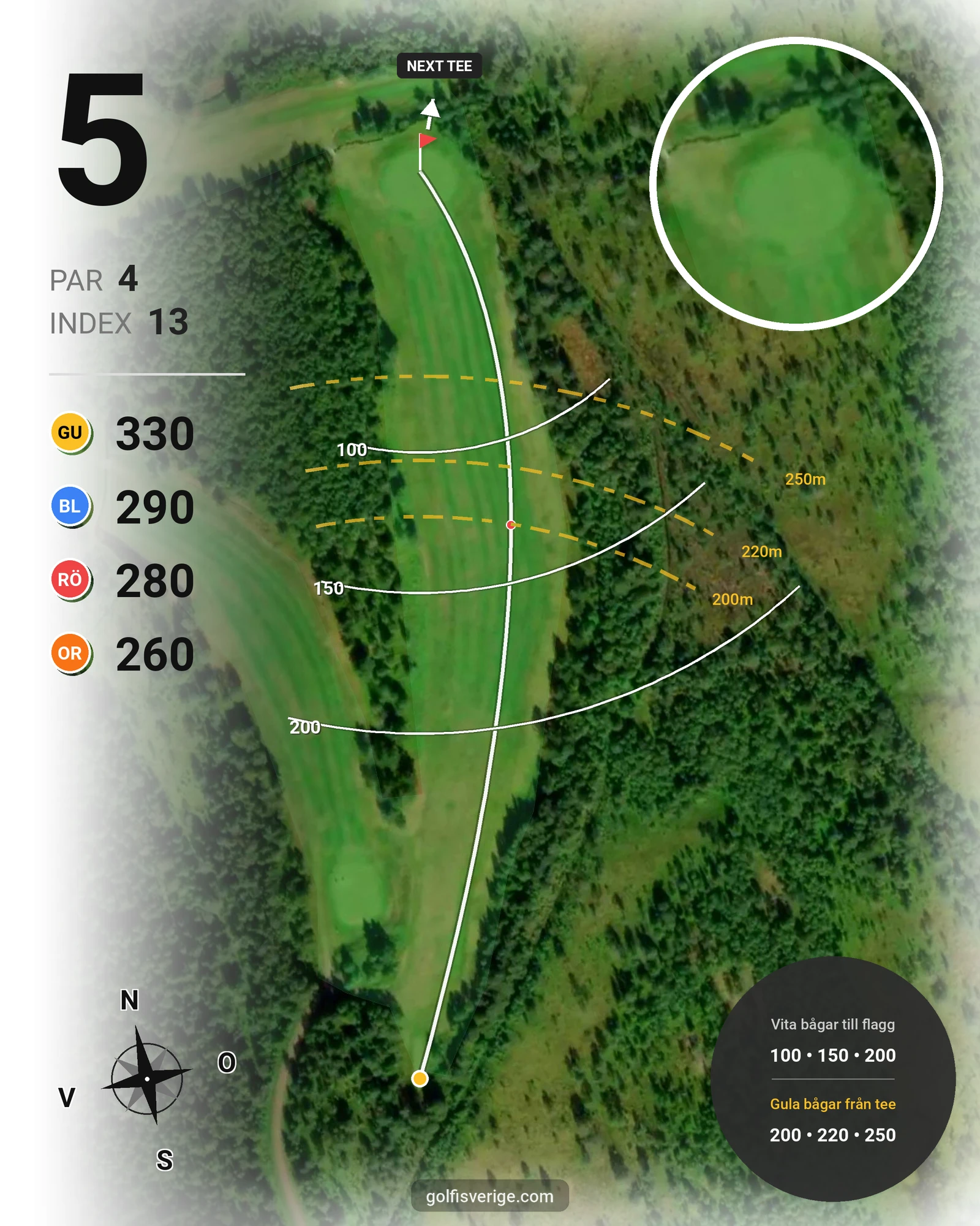 Banguide Sälenfjällens Golfklubb hål 5 karta