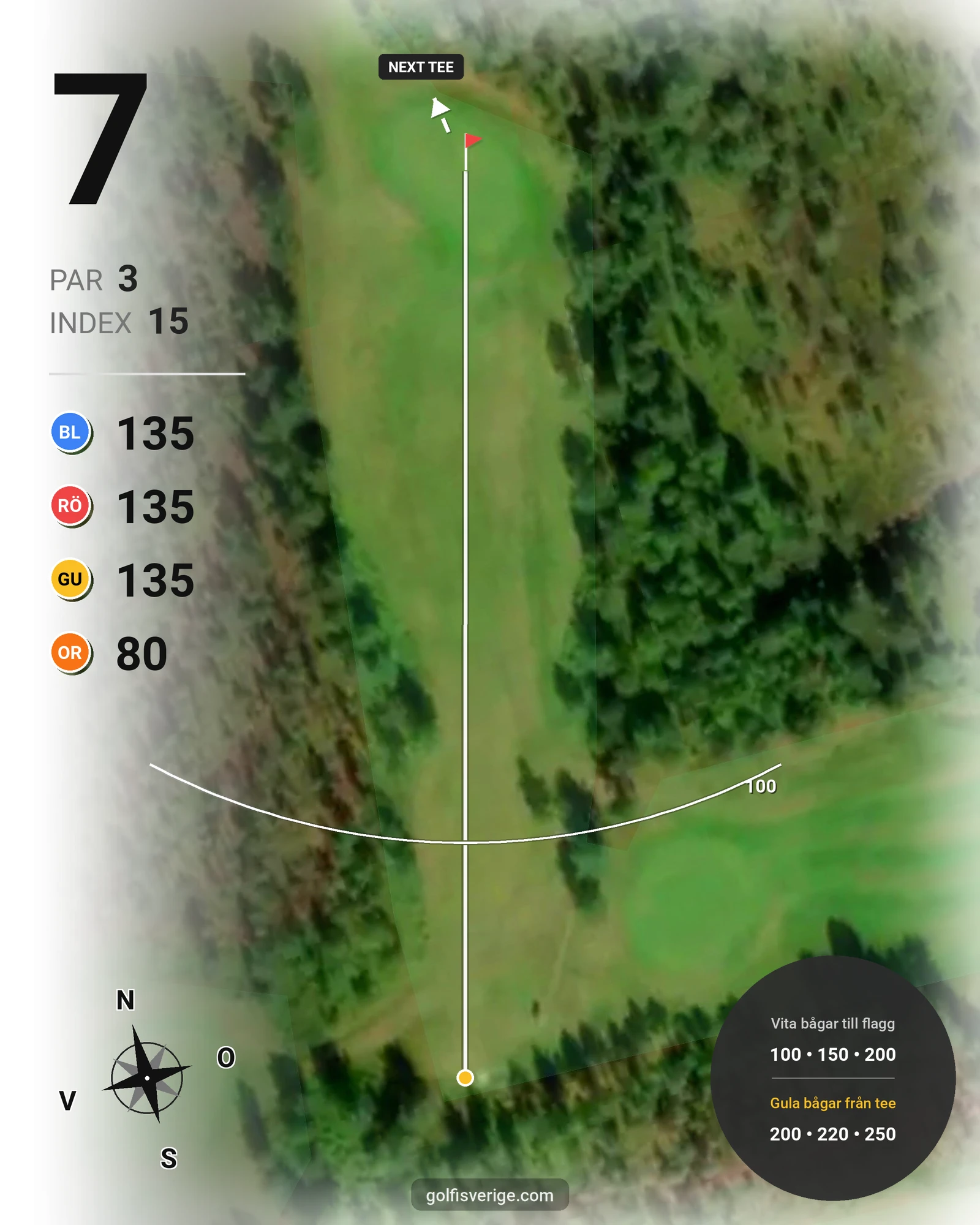 Banguide Sälenfjällens Golfklubb hål 7 karta