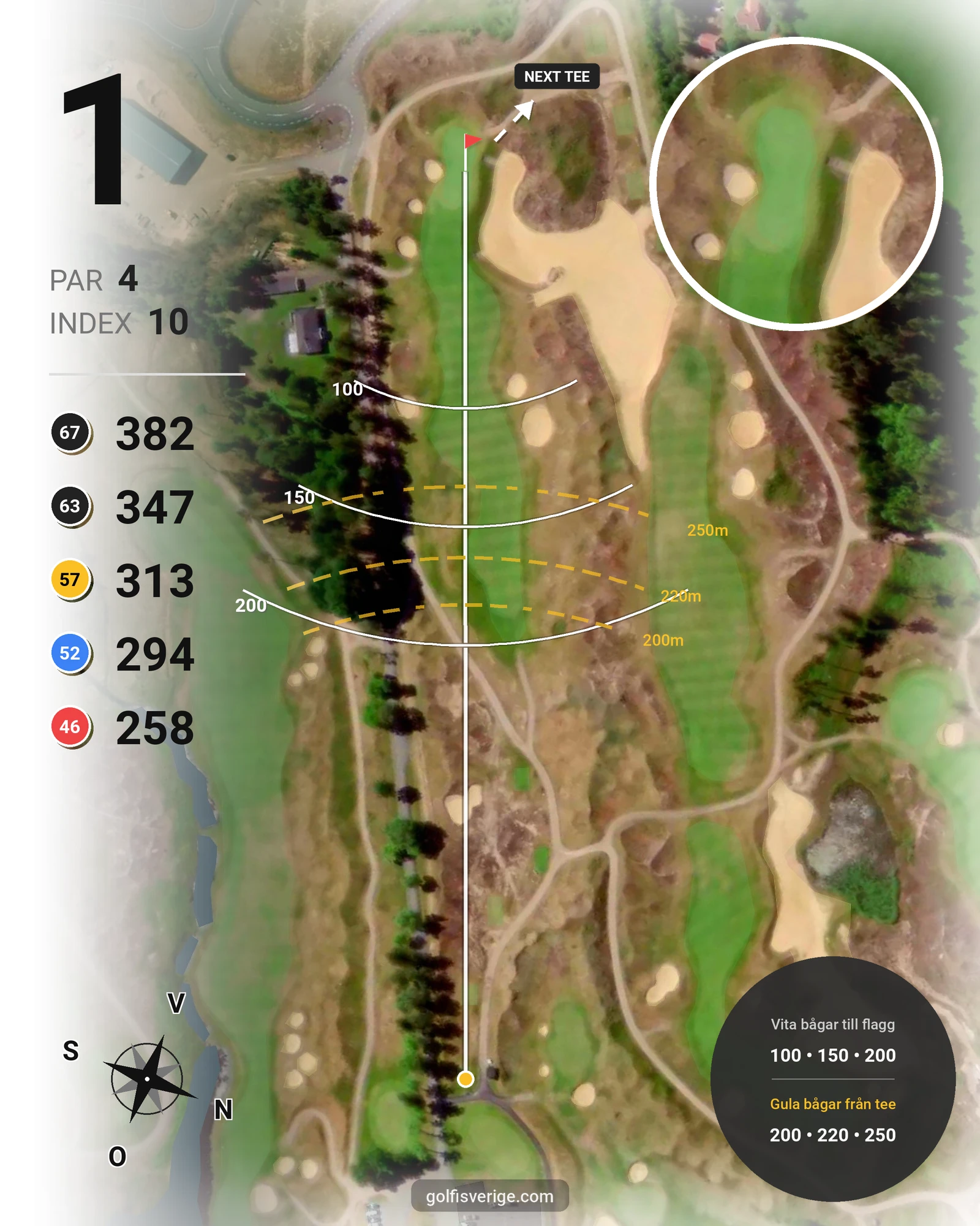 Banguide Sand på Sand Golf Club - Hål 1 karta