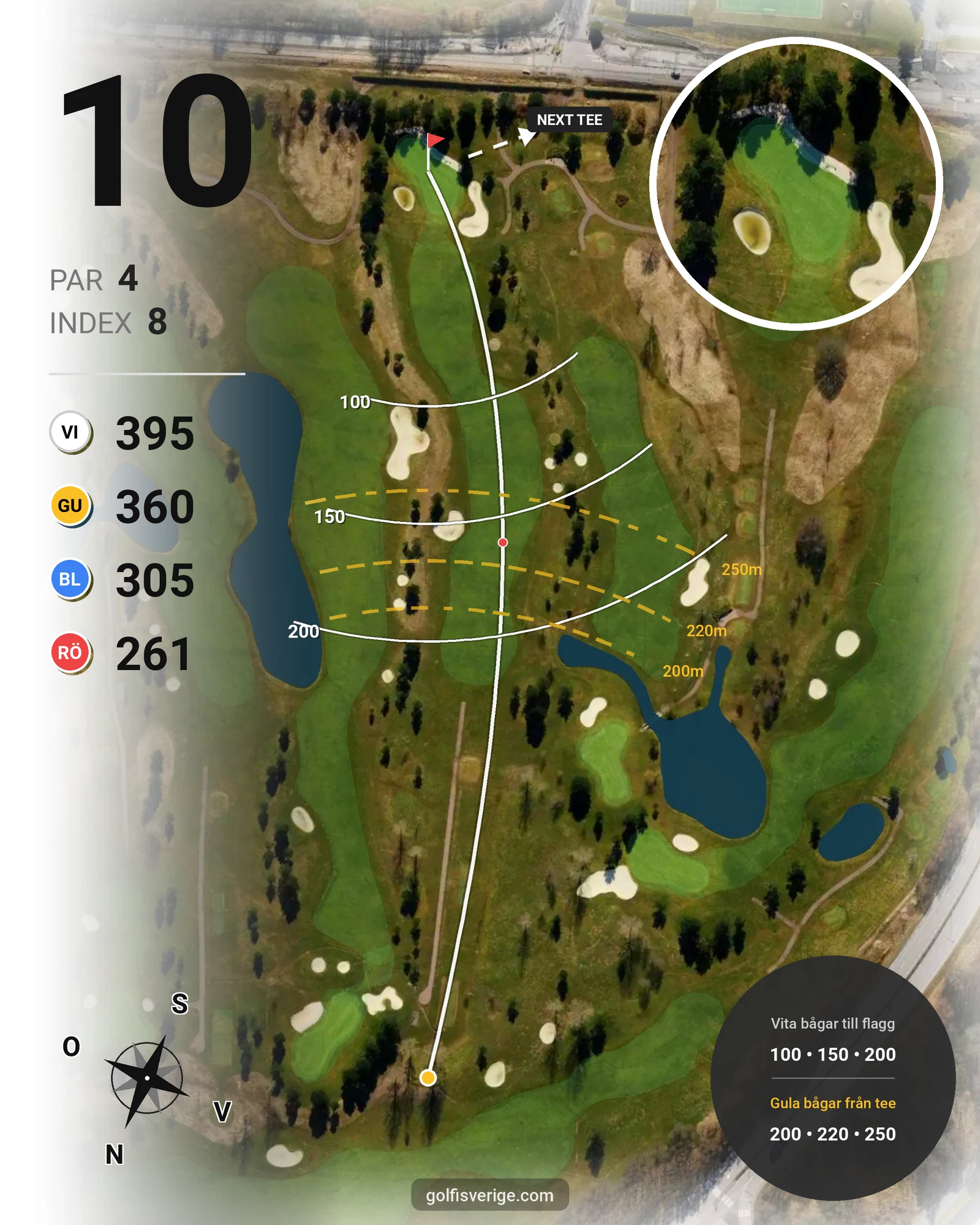 Banguide 18-hålsbanan par 72 på Sankt Jörgen Park Golf - Hål 10 karta