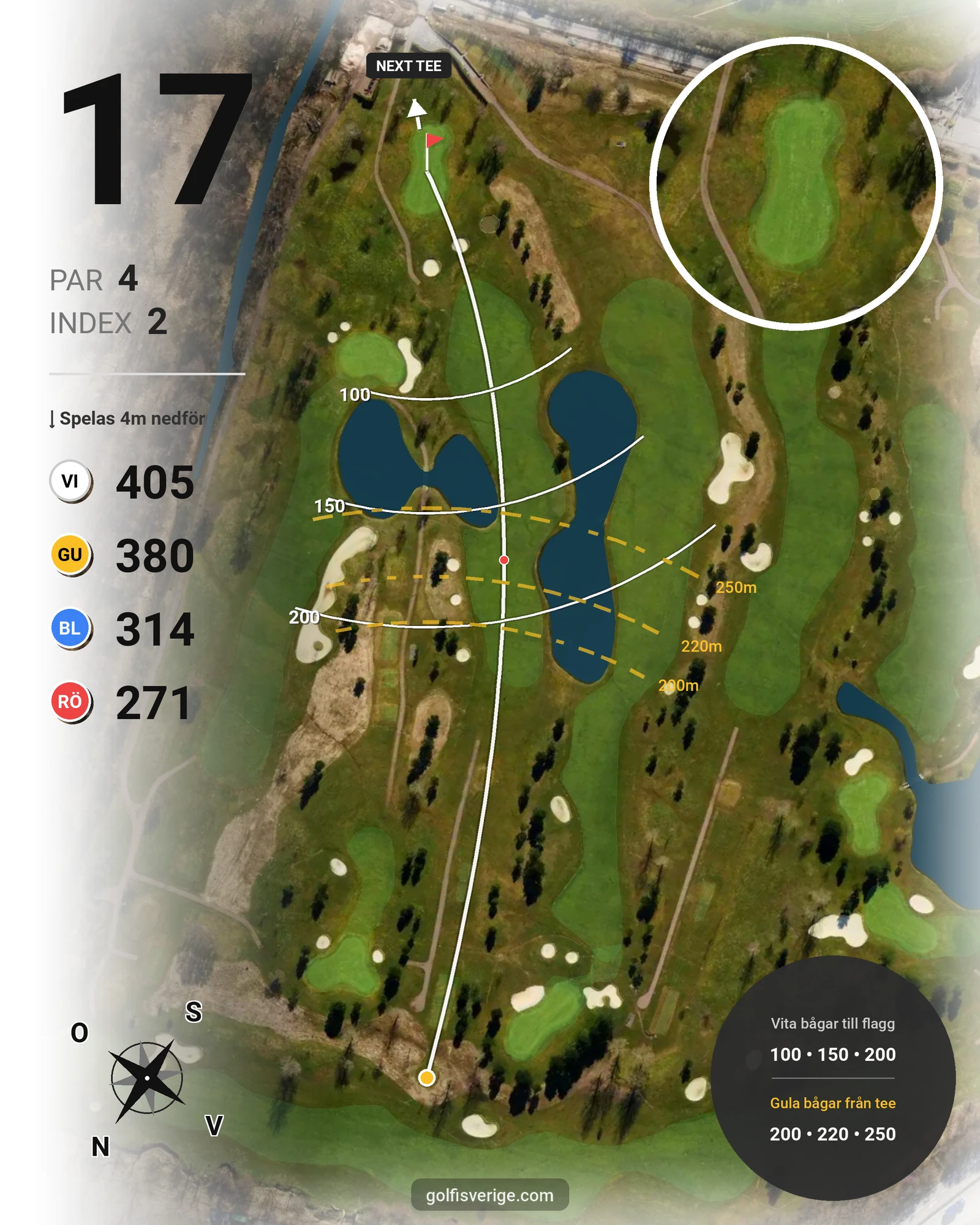 Banguide 18-hålsbanan par 72 på Sankt Jörgen Park Golf - Hål 17 karta