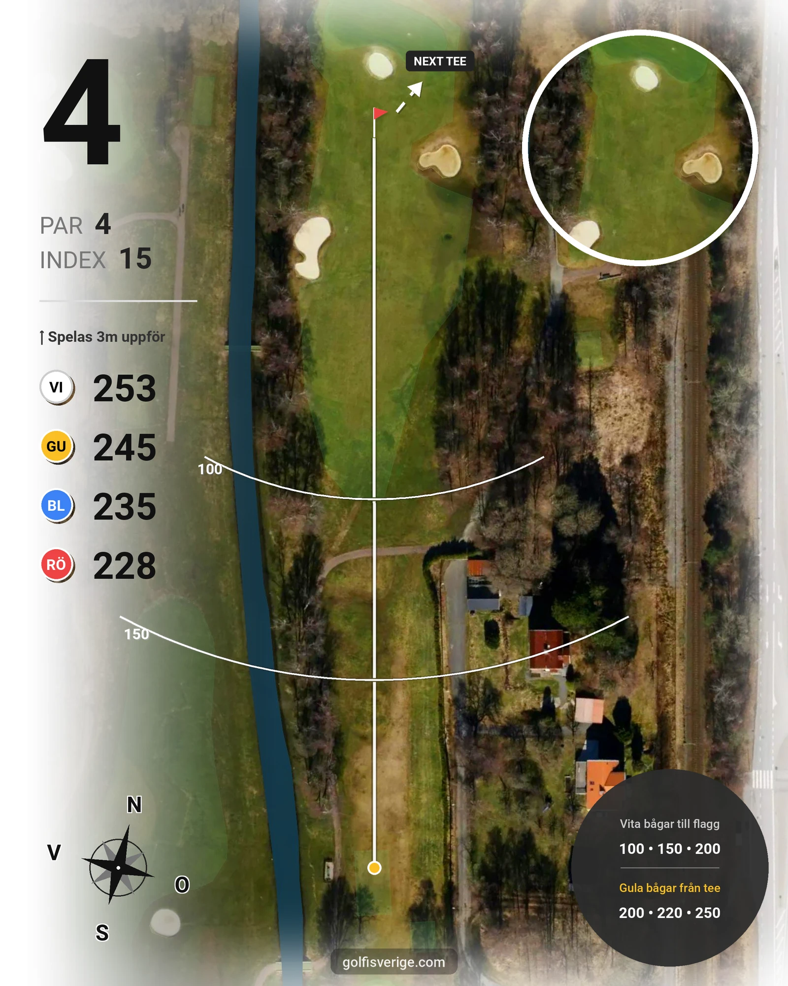 Banguide 18-hålsbanan par 72 på Sankt Jörgen Park Golf - Hål 4 karta