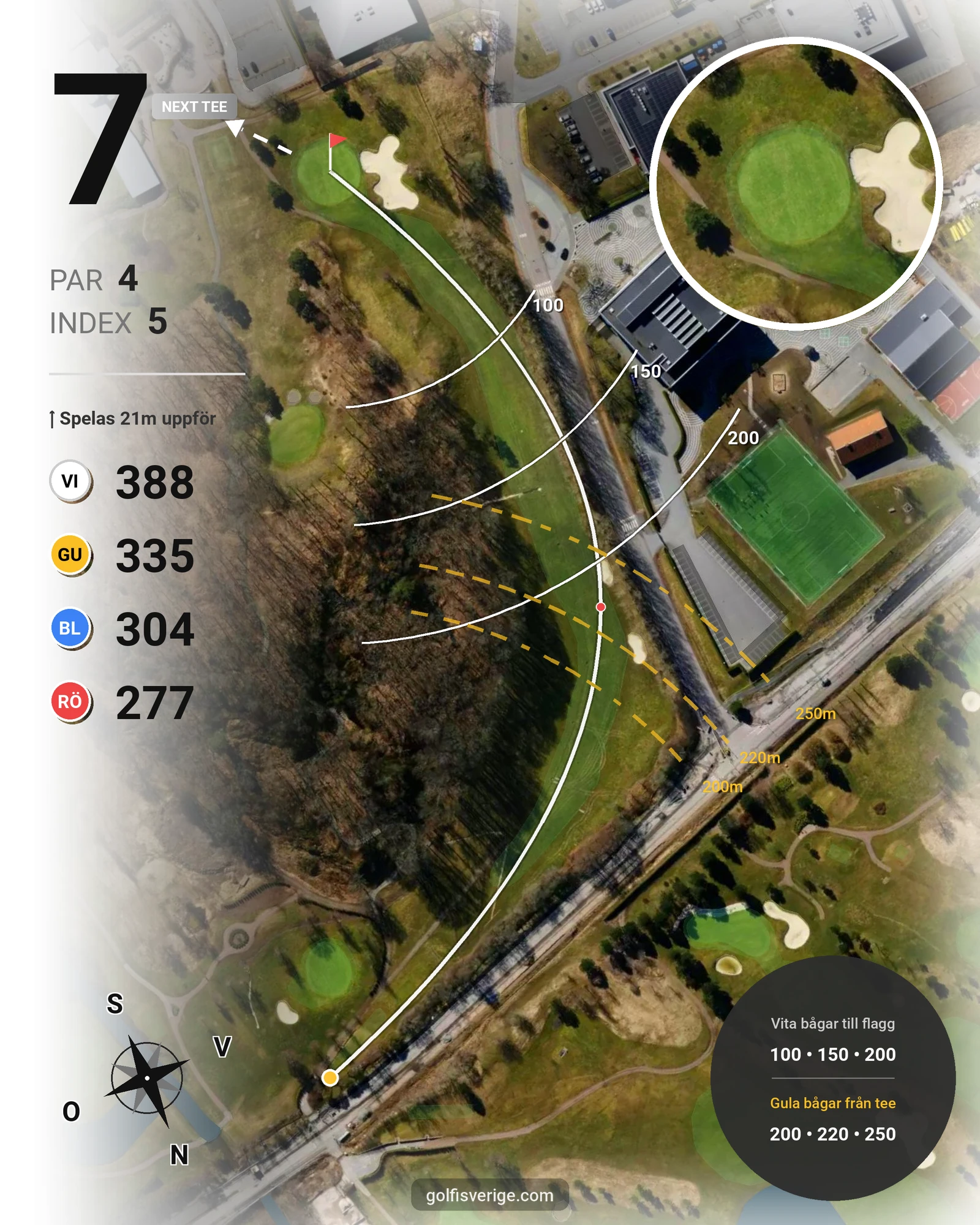 Banguide 18-hålsbanan par 72 på Sankt Jörgen Park Golf - Hål 7 karta