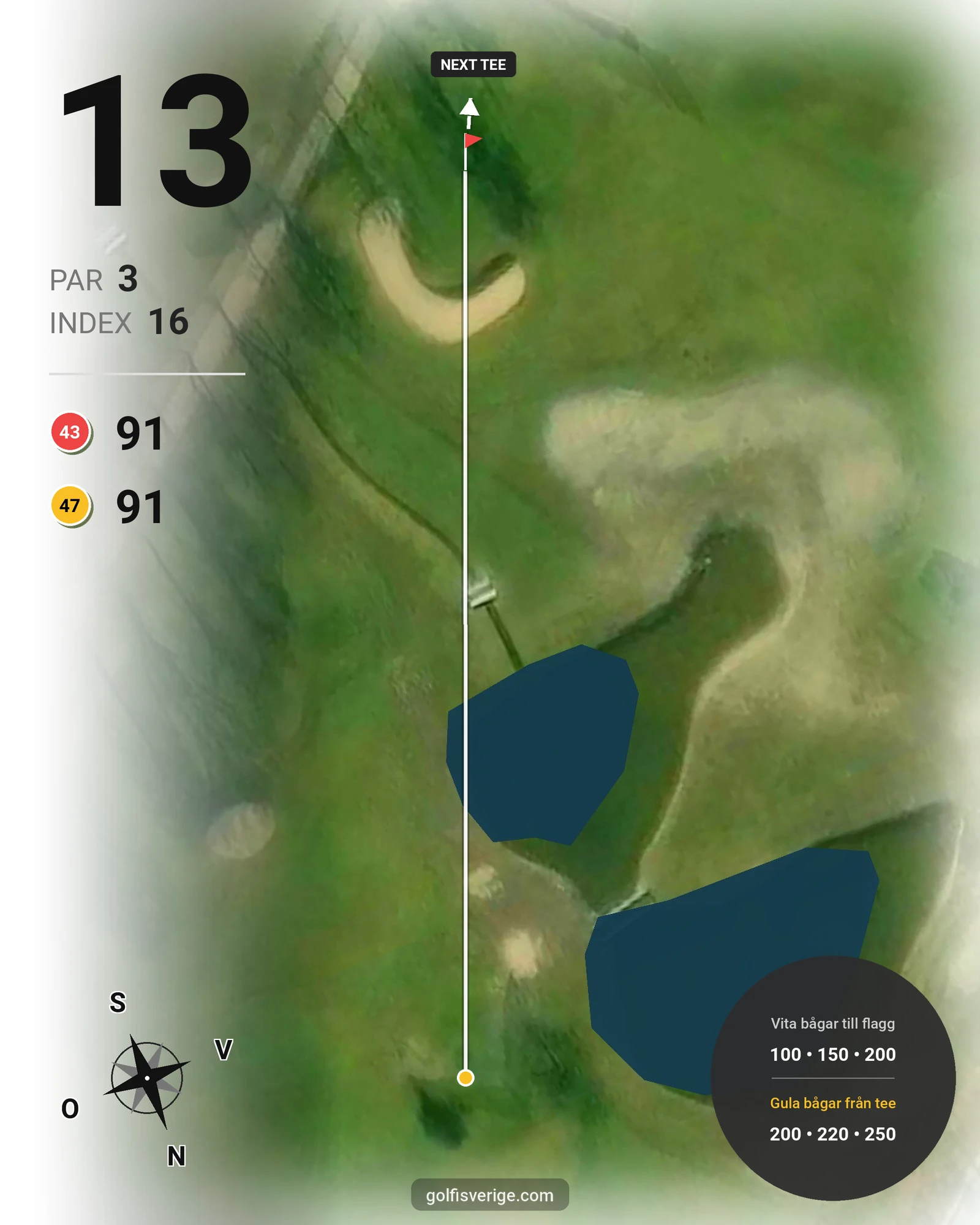 Banguide Särö GC - Särö 54 hål 13 karta