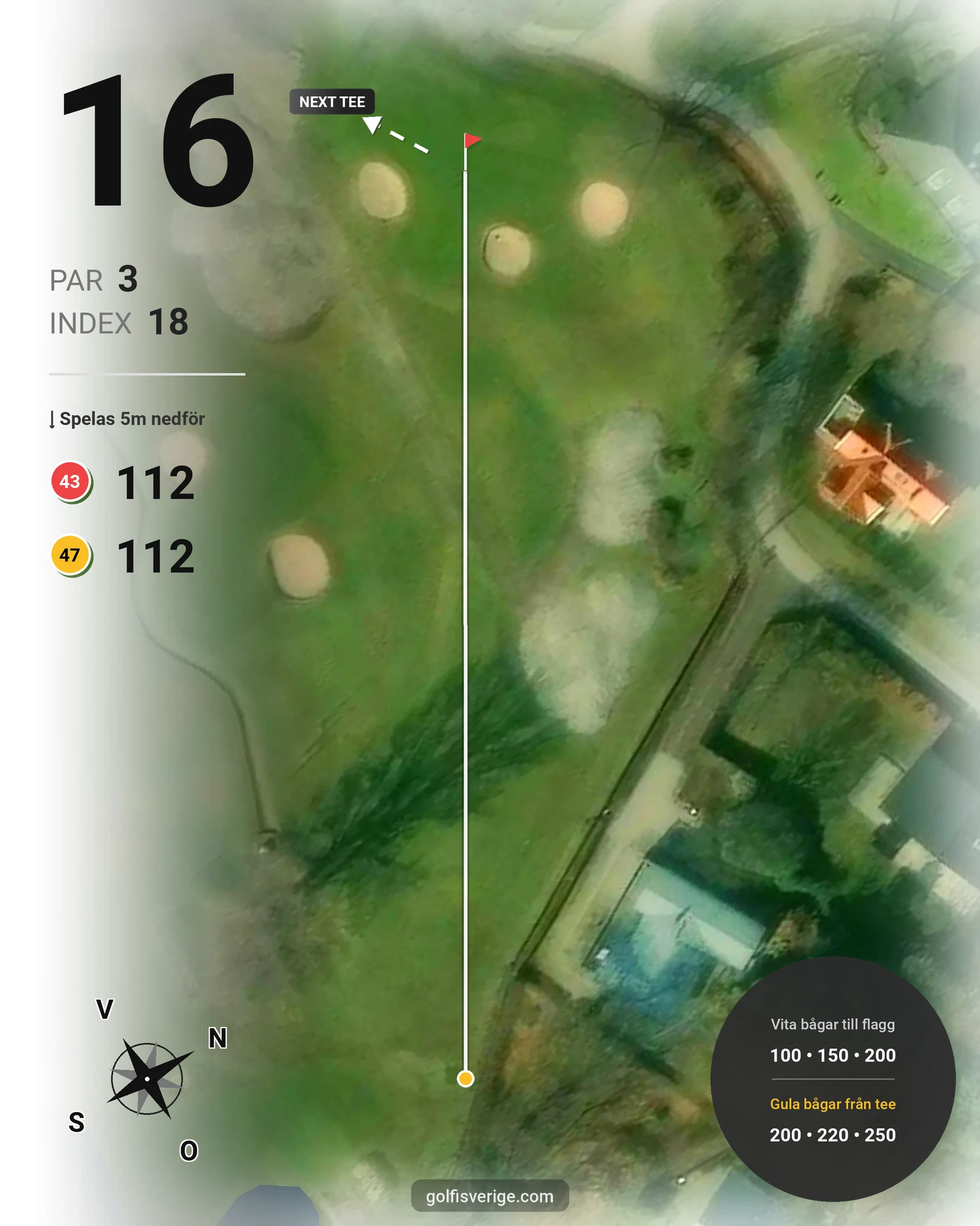 Banguide Särö 62 på Särö Golf Club - Hål 16 karta