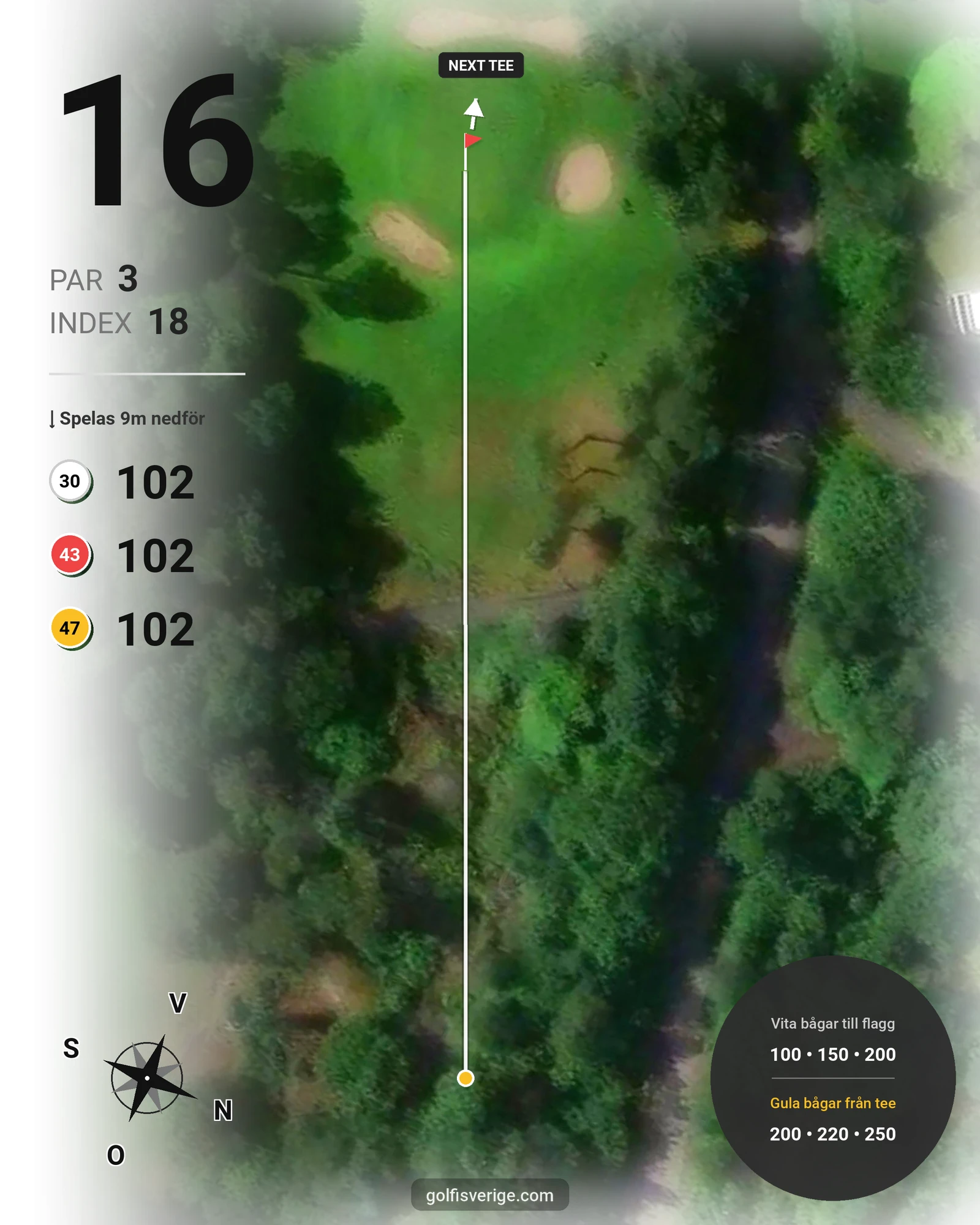 Banguide Särö GC - Särö 70 hål 16 karta