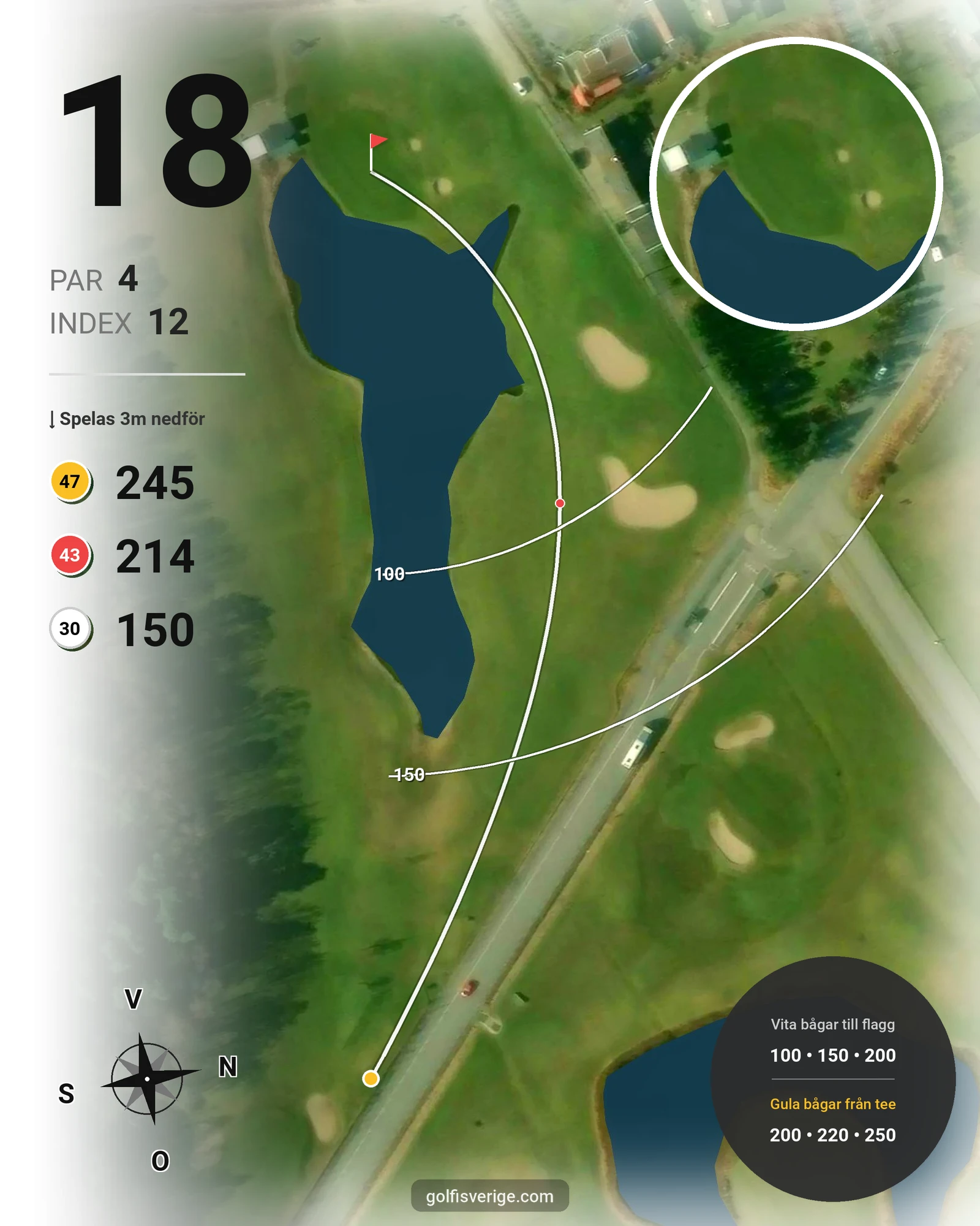 Banguide Särö GC - Särö 70 hål 18 karta