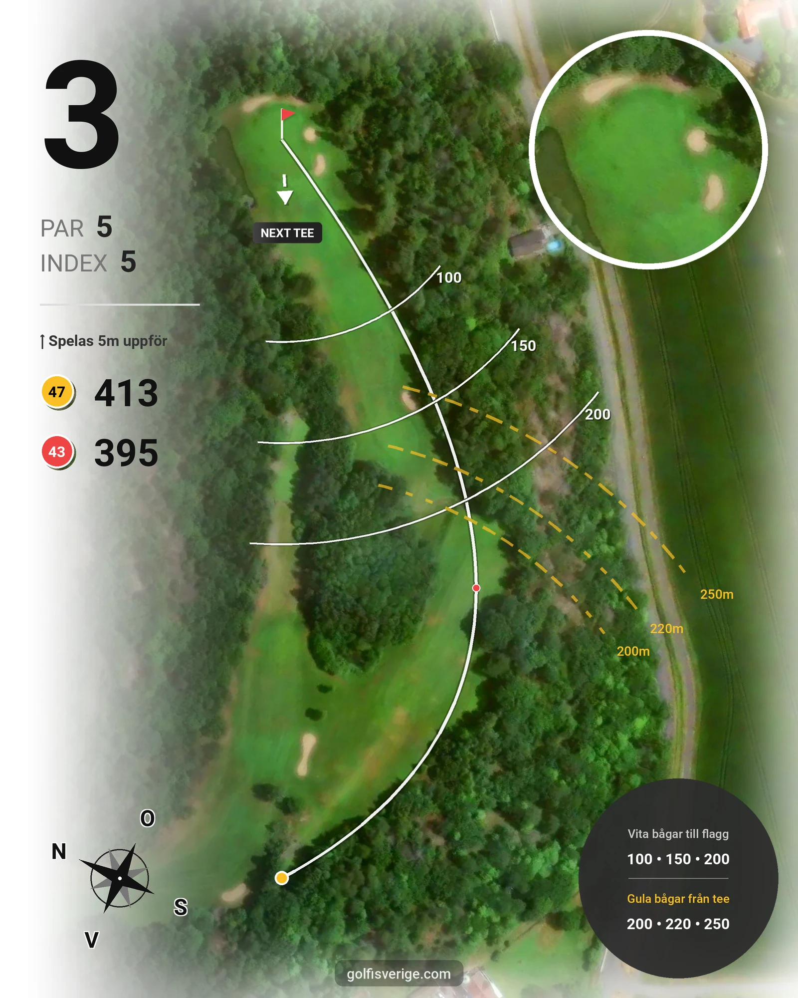 Banguide Särö 62 på Särö Golf Club - Hål 3 karta