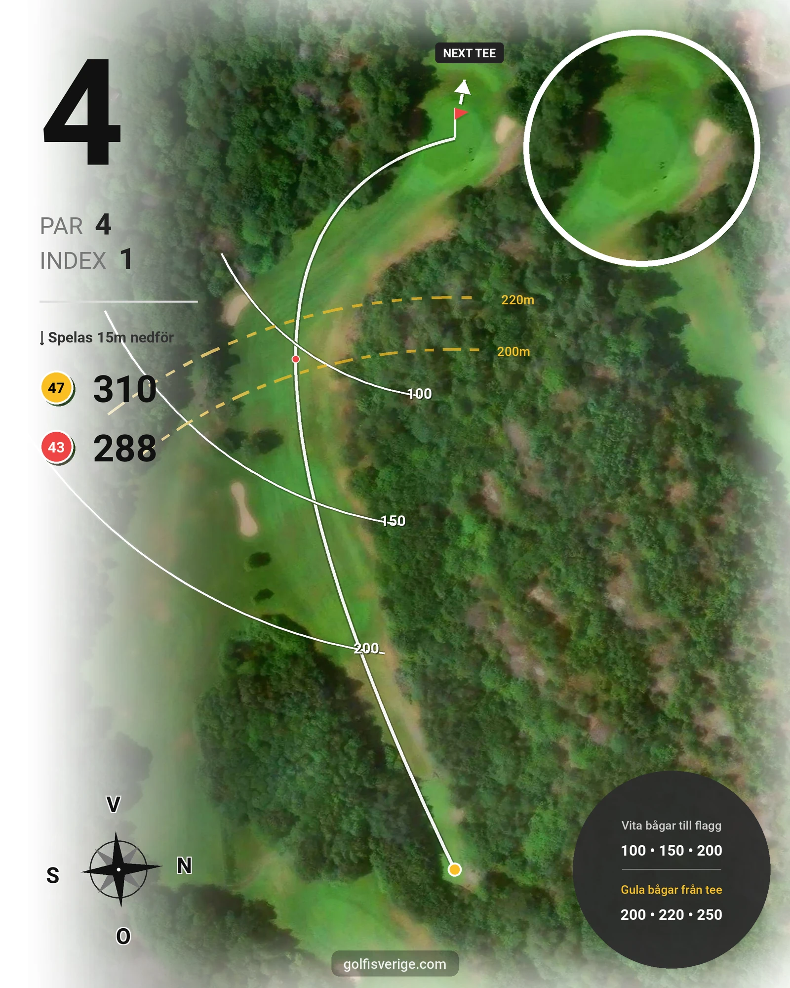 Banguide Särö 62 på Särö Golf Club - Hål 4 karta
