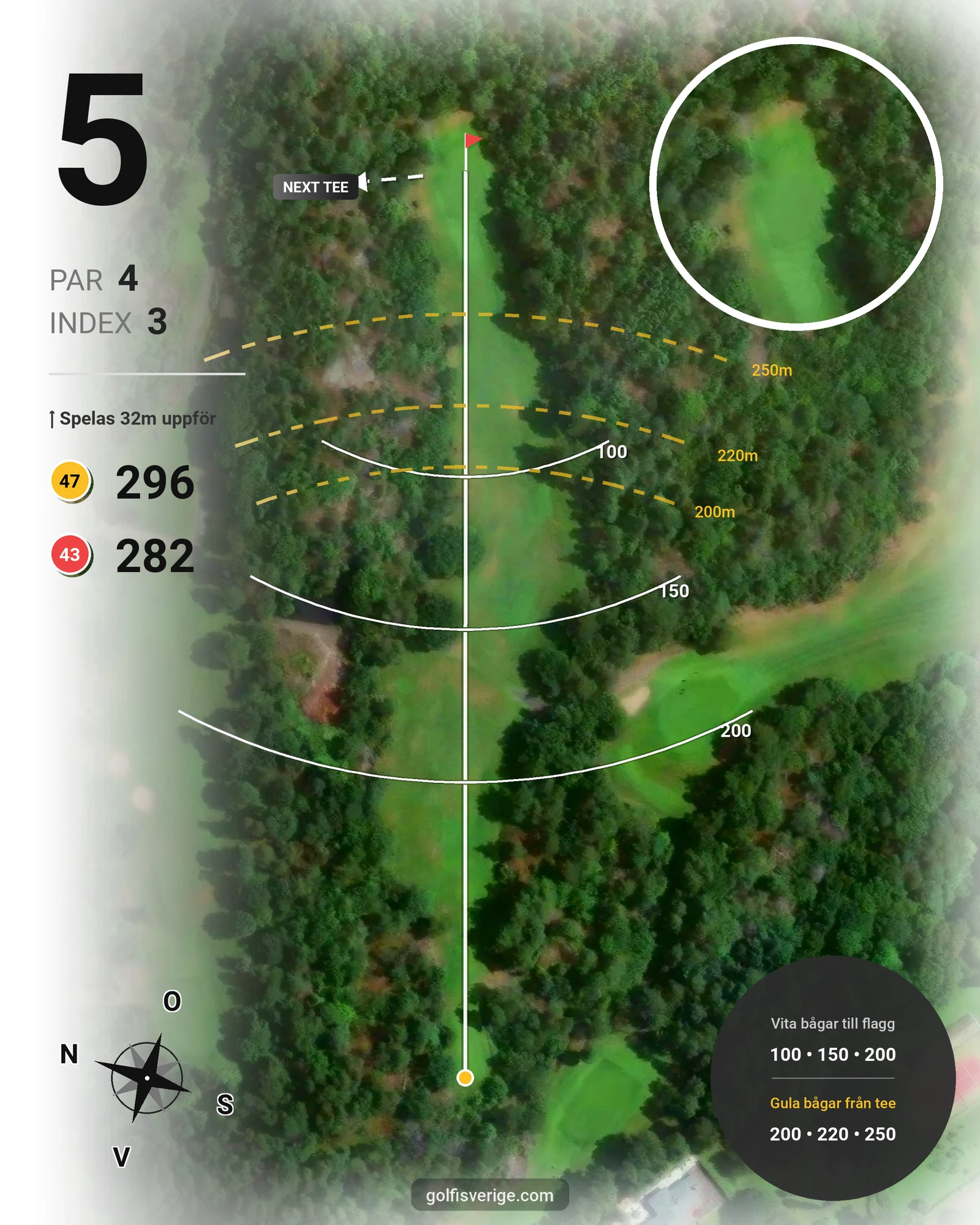 Banguide Särö 62 på Särö Golf Club - Hål 5 karta