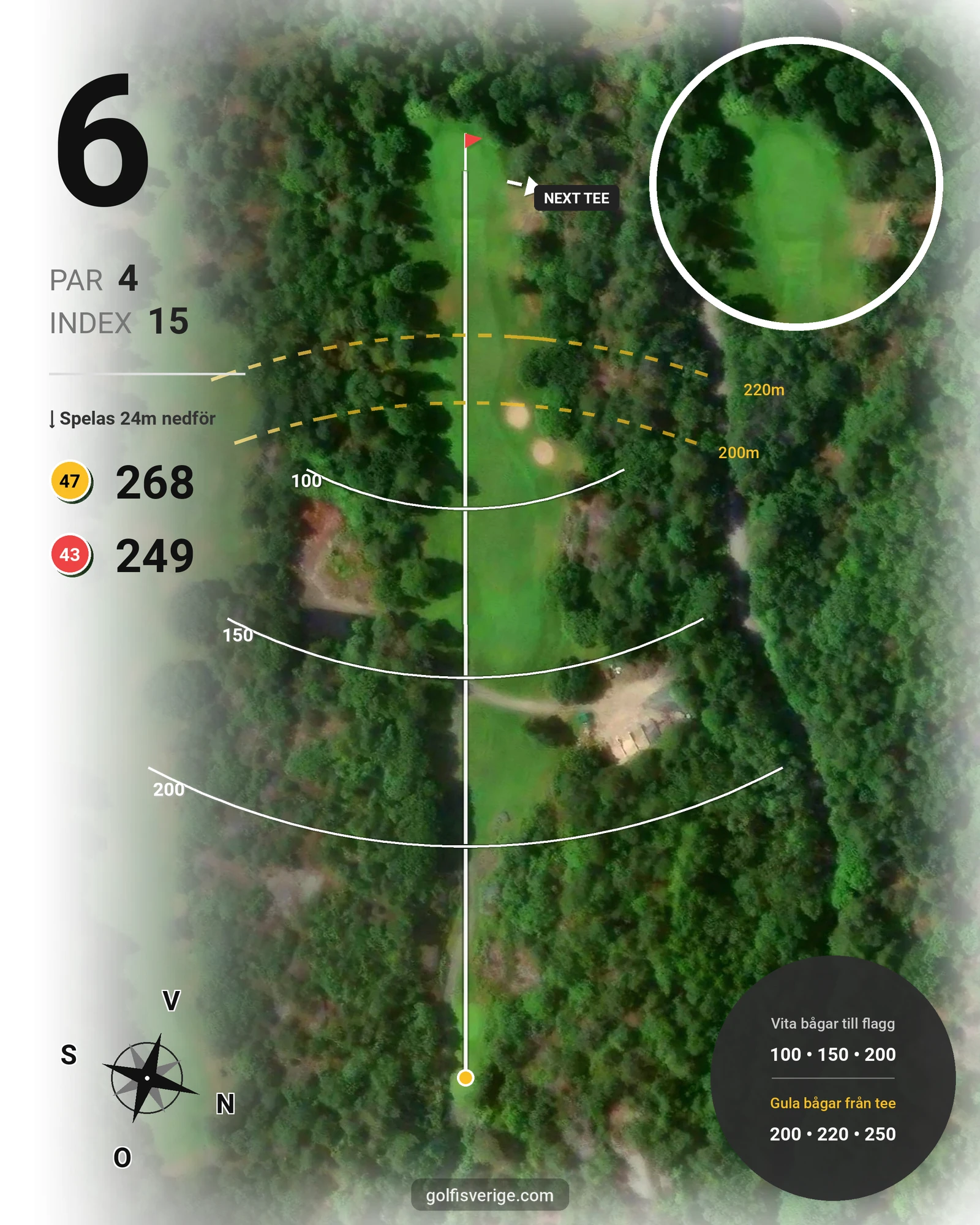Banguide Särö 62 på Särö Golf Club - Hål 6 karta