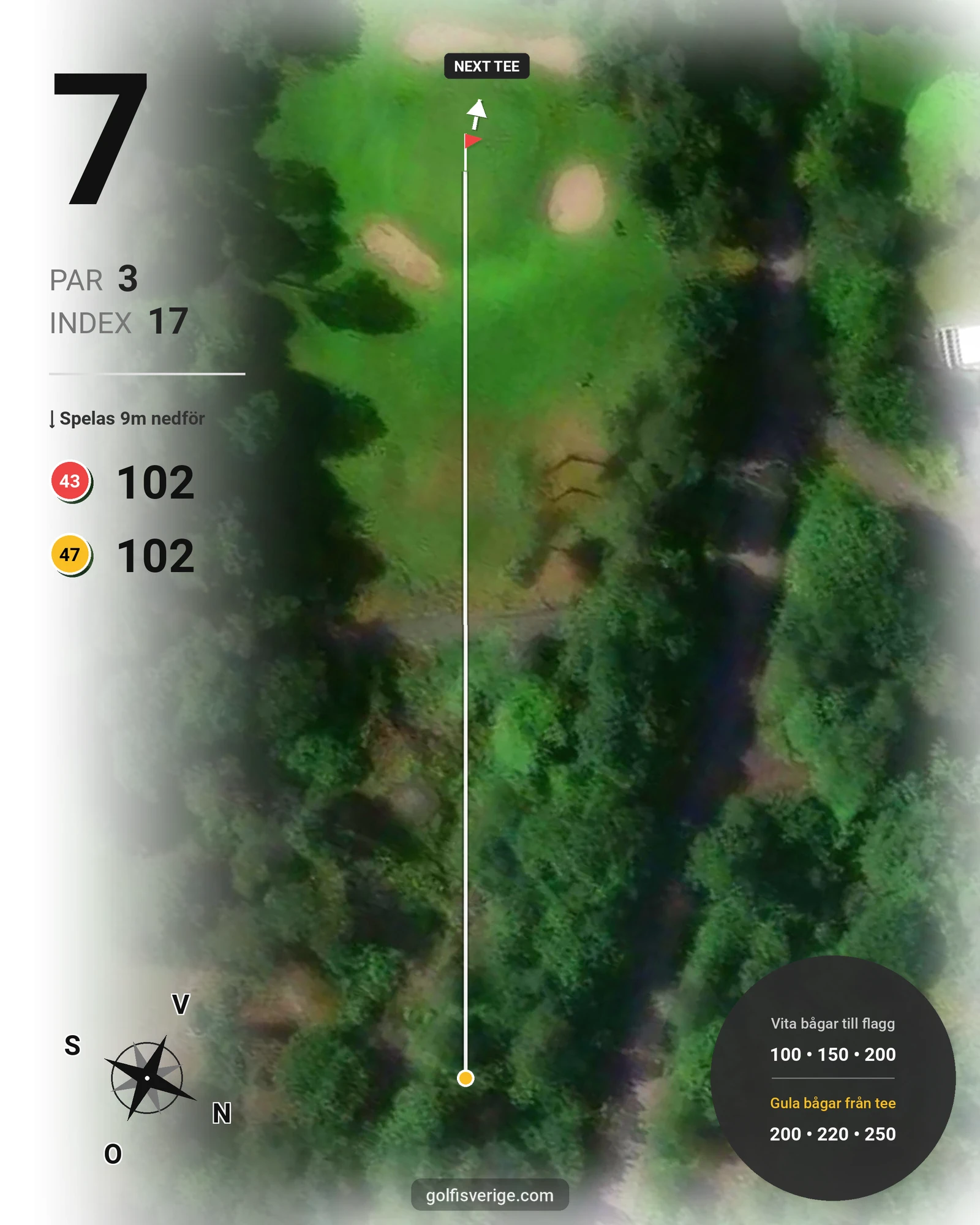 Banguide Särö 62 på Särö Golf Club - Hål 7 karta