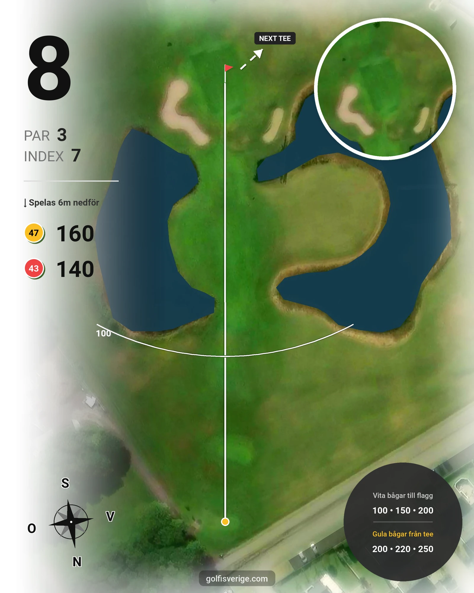 Banguide Särö 62 på Särö Golf Club - Hål 8 karta