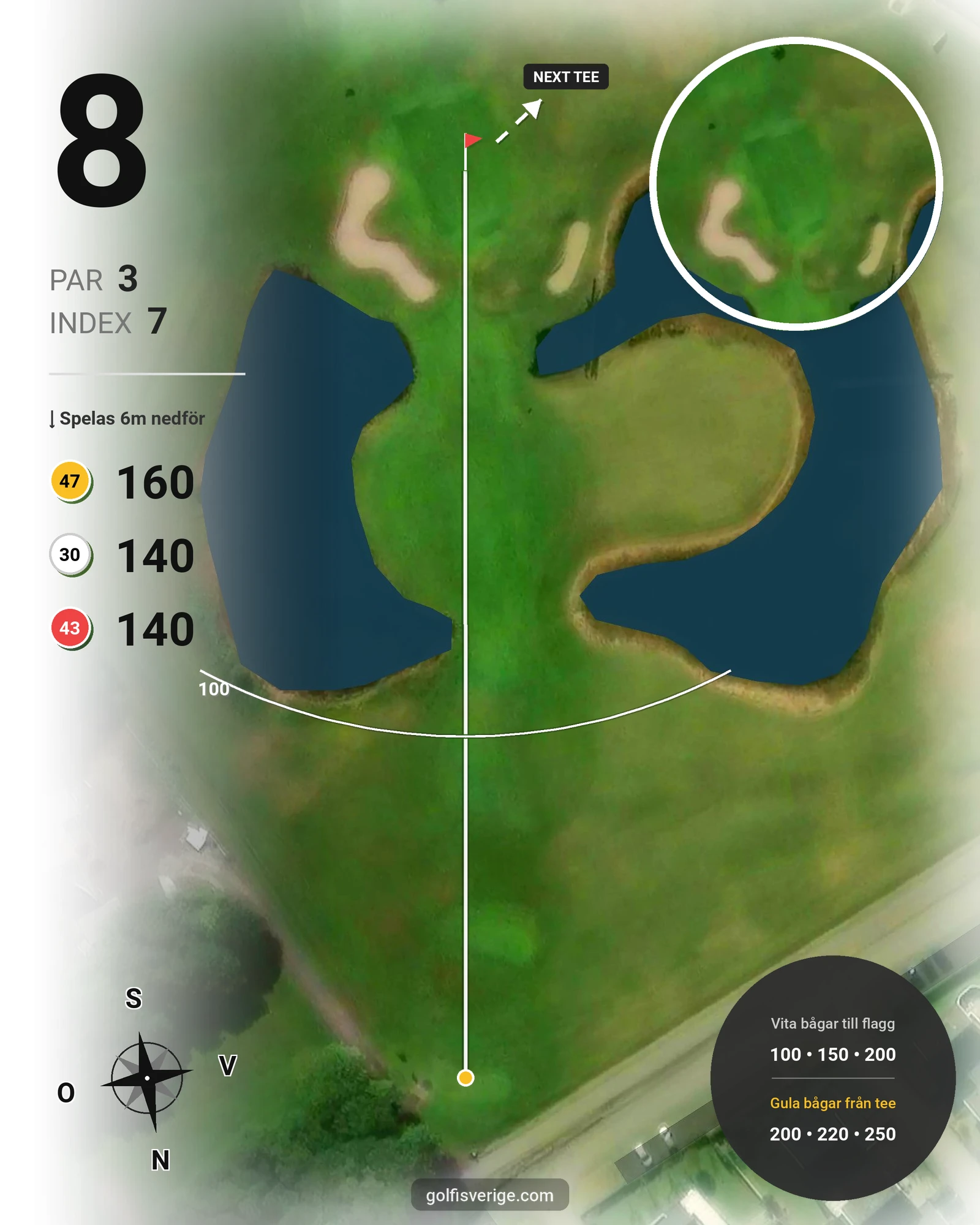 Banguide Särö GC - Särö 70 hål 8 karta