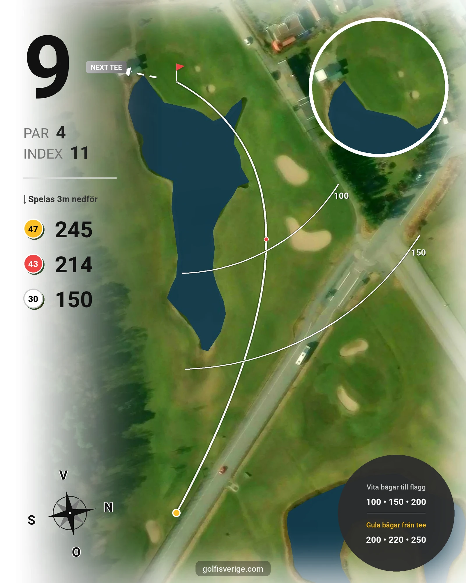 Banguide Särö GC - Särö 70 hål 9 karta