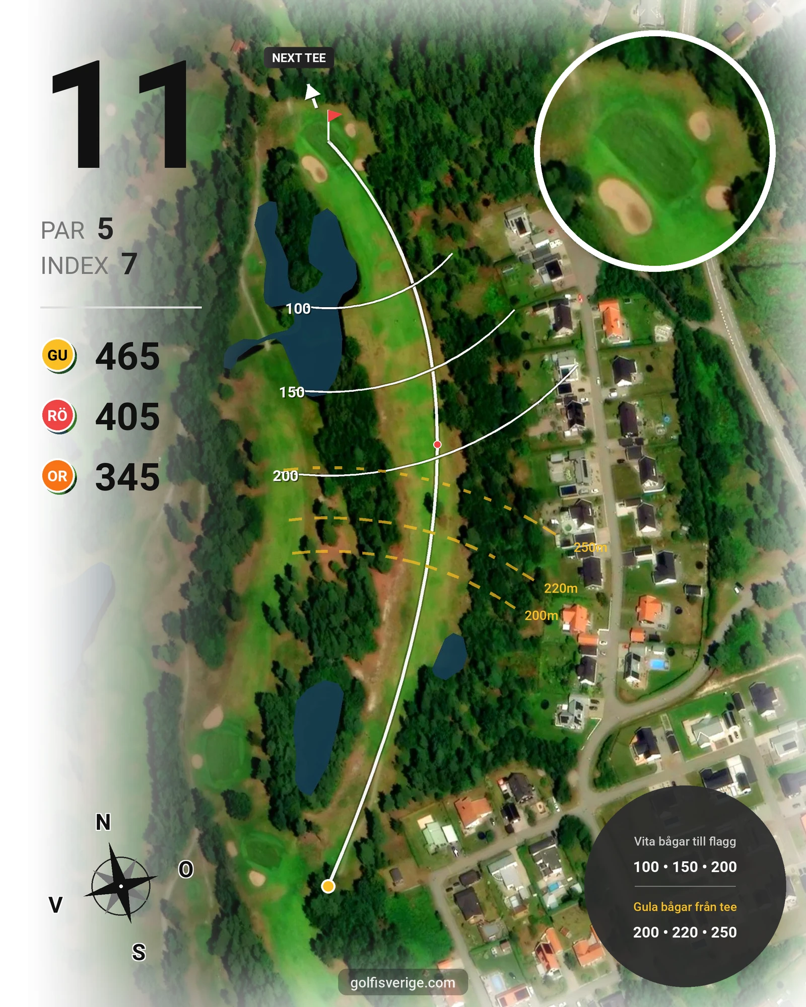 Banguide Saxnäs Golfbana på Saxnäs Golfklubb - Hål 11 karta