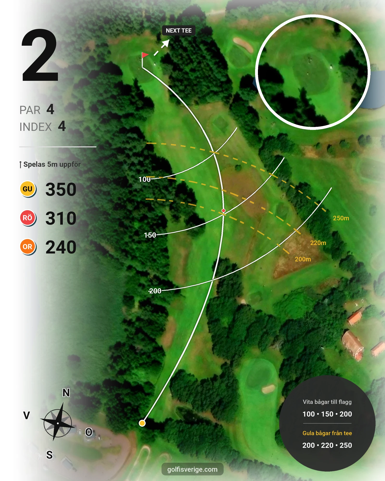 Banguide Saxnäs Golfbana på Saxnäs Golfklubb - Hål 2 karta