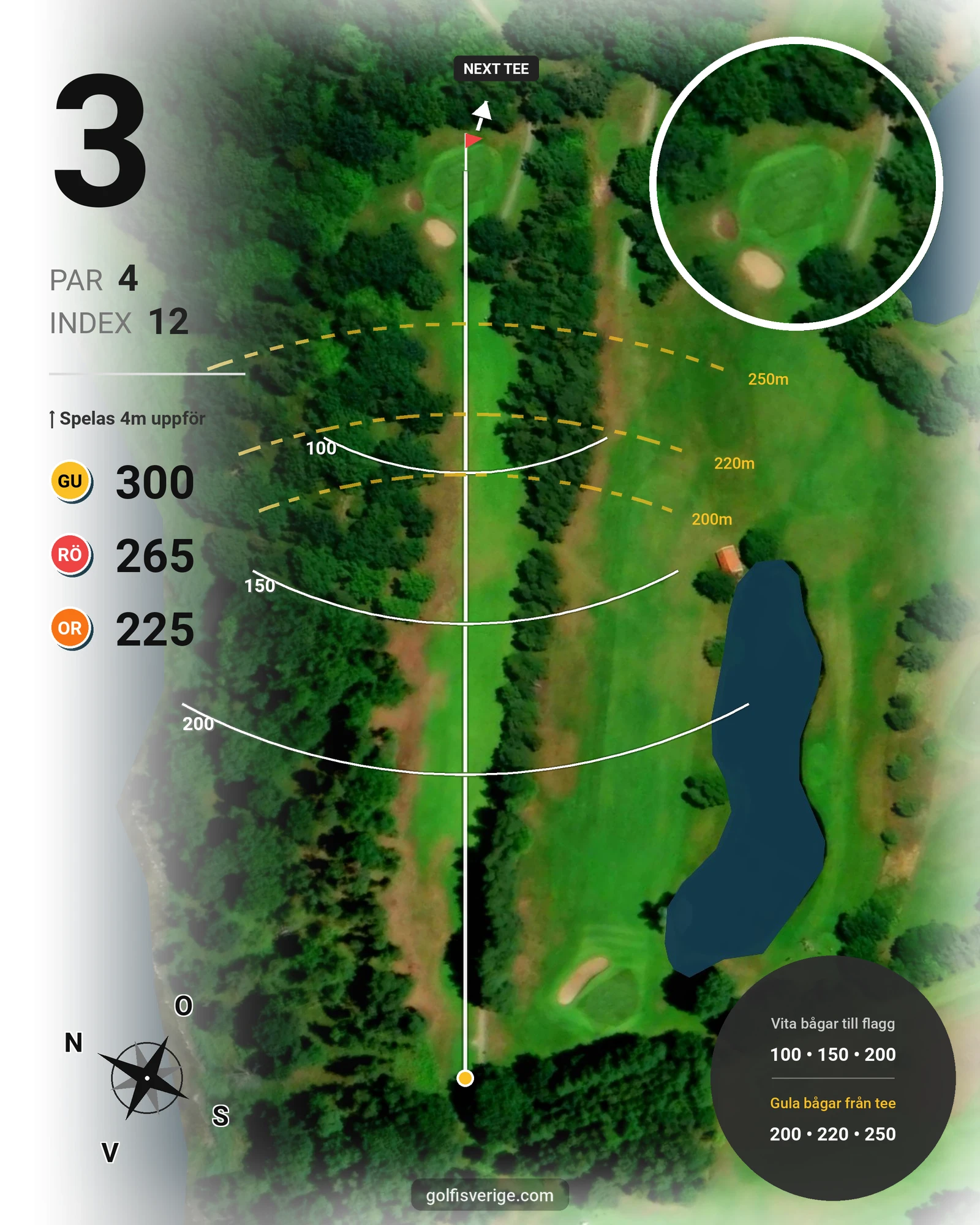 Banguide Saxnäs Golfbana på Saxnäs Golfklubb - Hål 3 karta