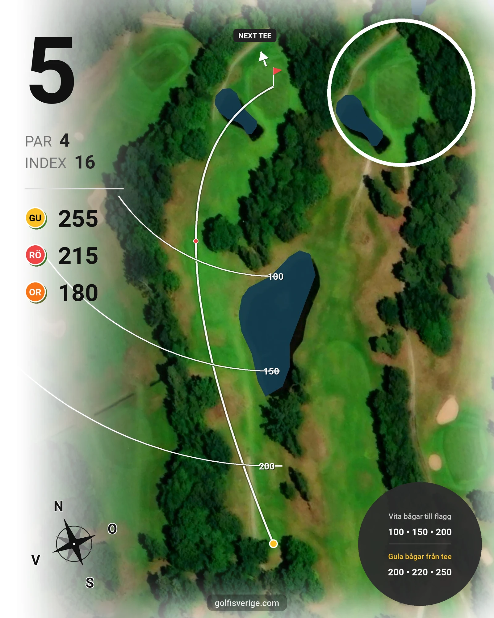 Banguide Saxnäs Golfbana på Saxnäs Golfklubb - Hål 5 karta