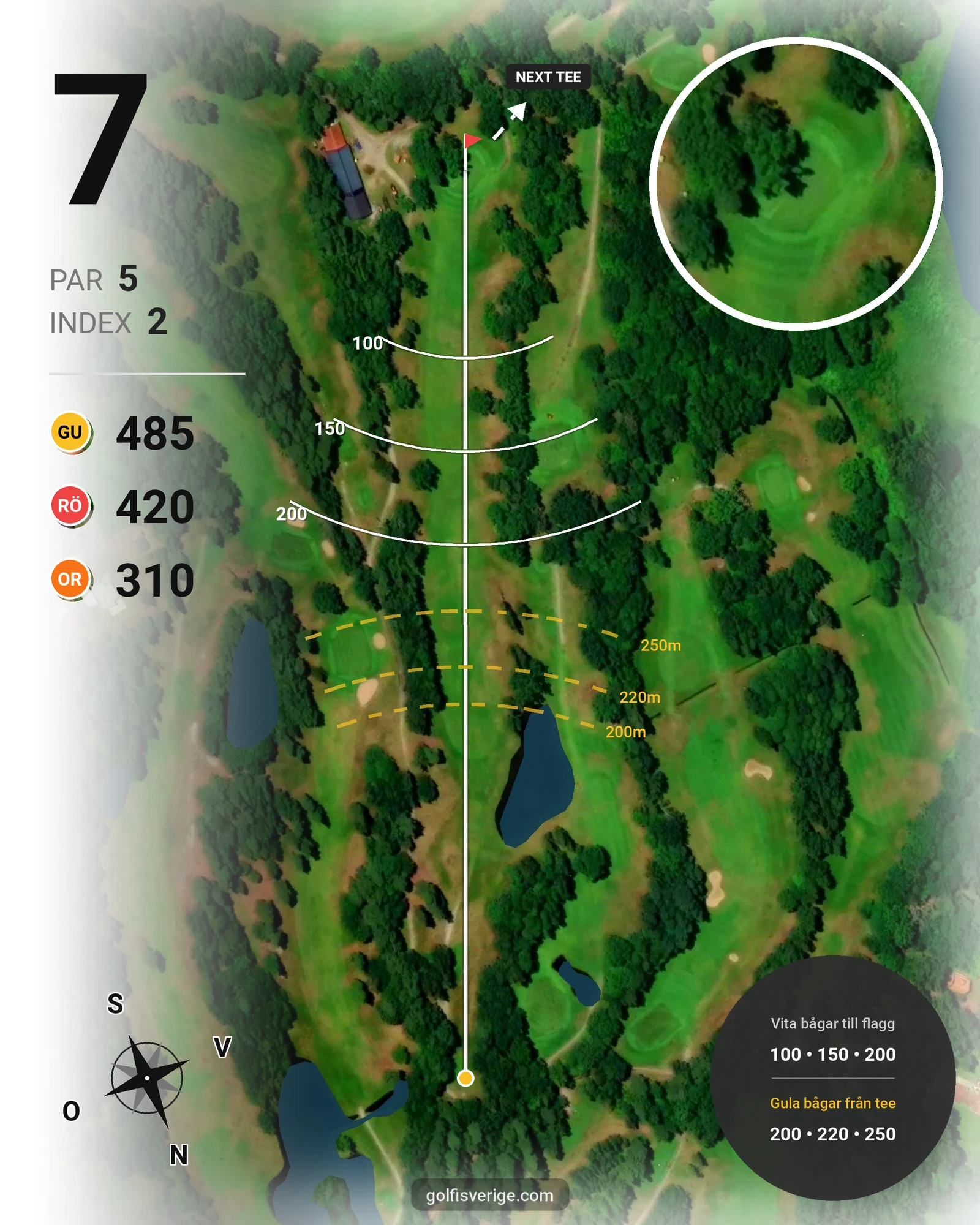 Banguide Saxnäs Golfbana på Saxnäs Golfklubb - Hål 7 karta