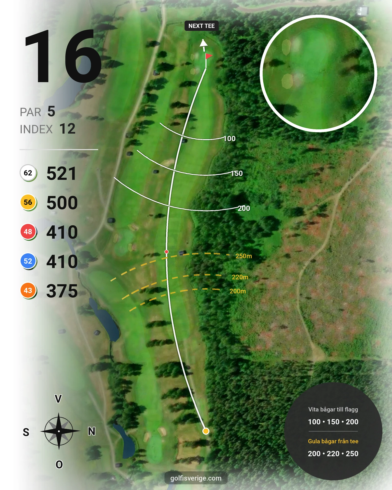 Banguide Skellefteå GK 9 hål på Skellefteå Golfklubb - Hål 16 karta