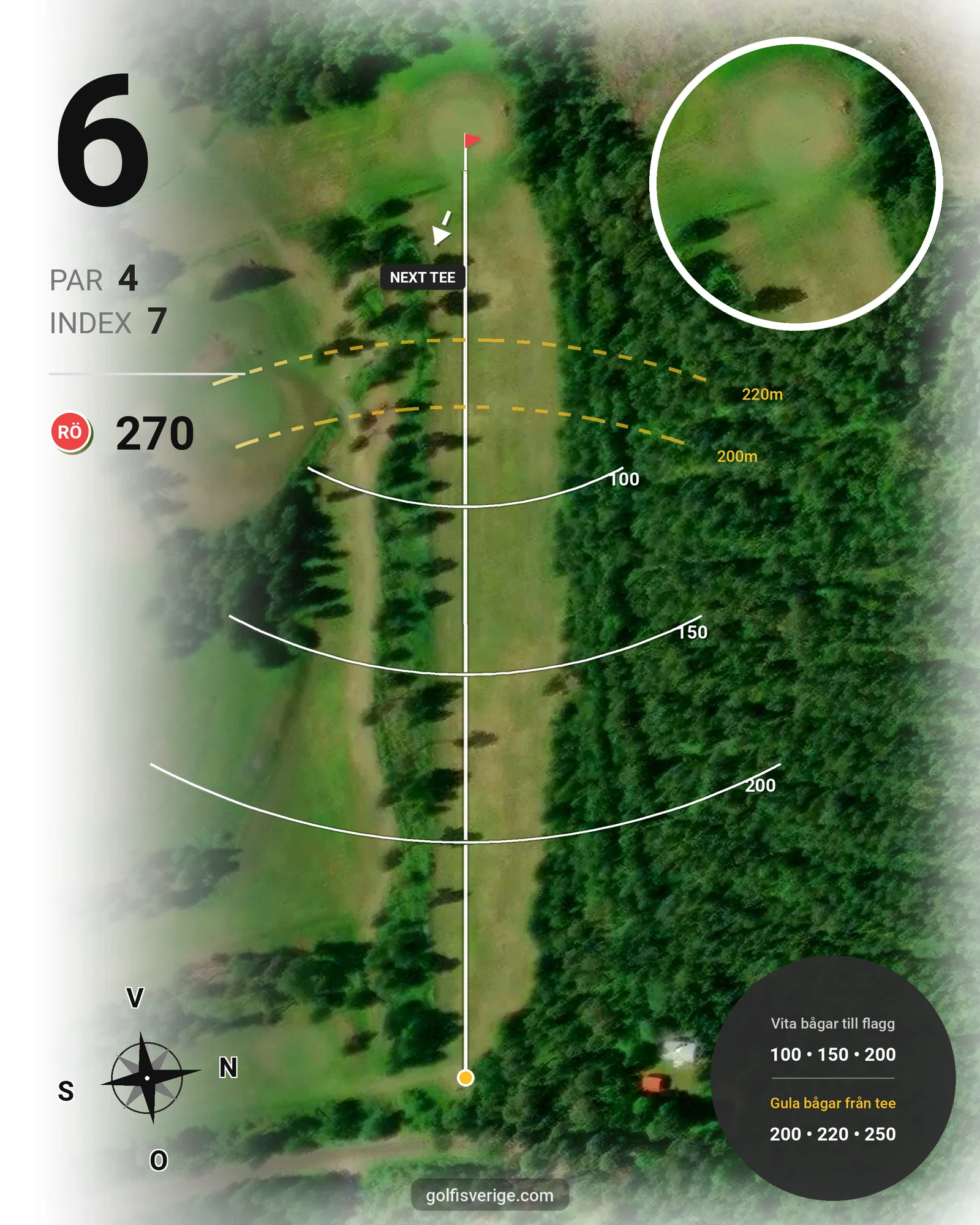 Banguide Skellefteå GK Pay& Play på Skellefteå Golfklubb - Hål 6 karta