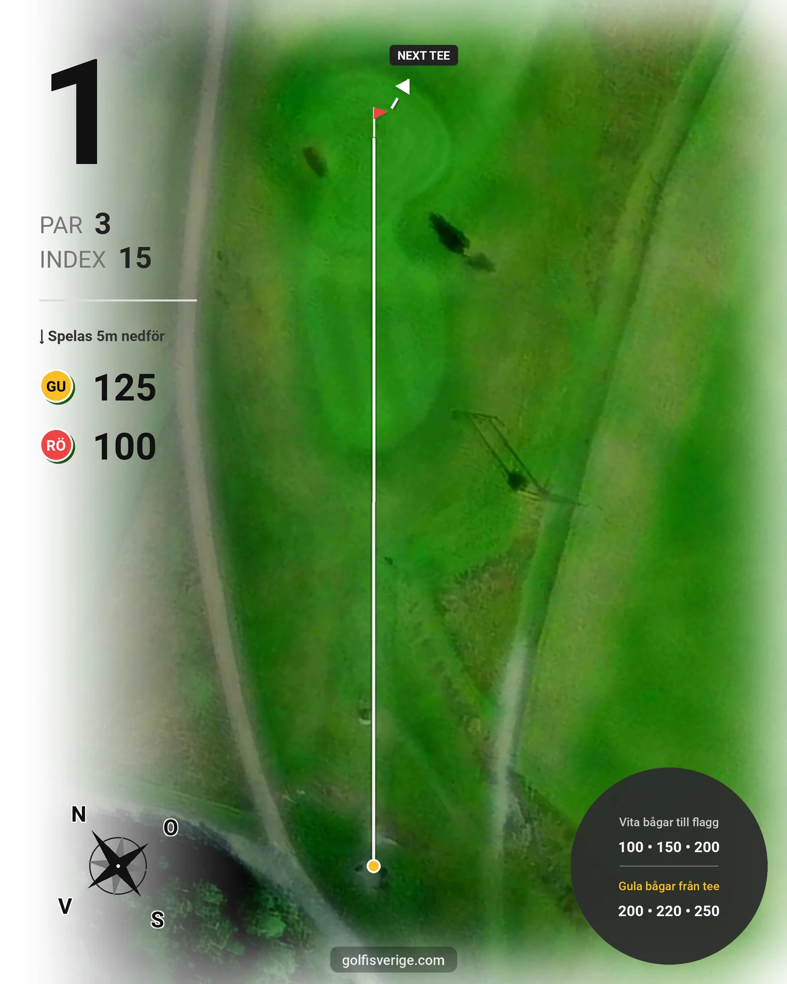 Banguide EnviLoopen 9-hålare Skerike GK på Skerike Golfklubb - Hål 1 karta