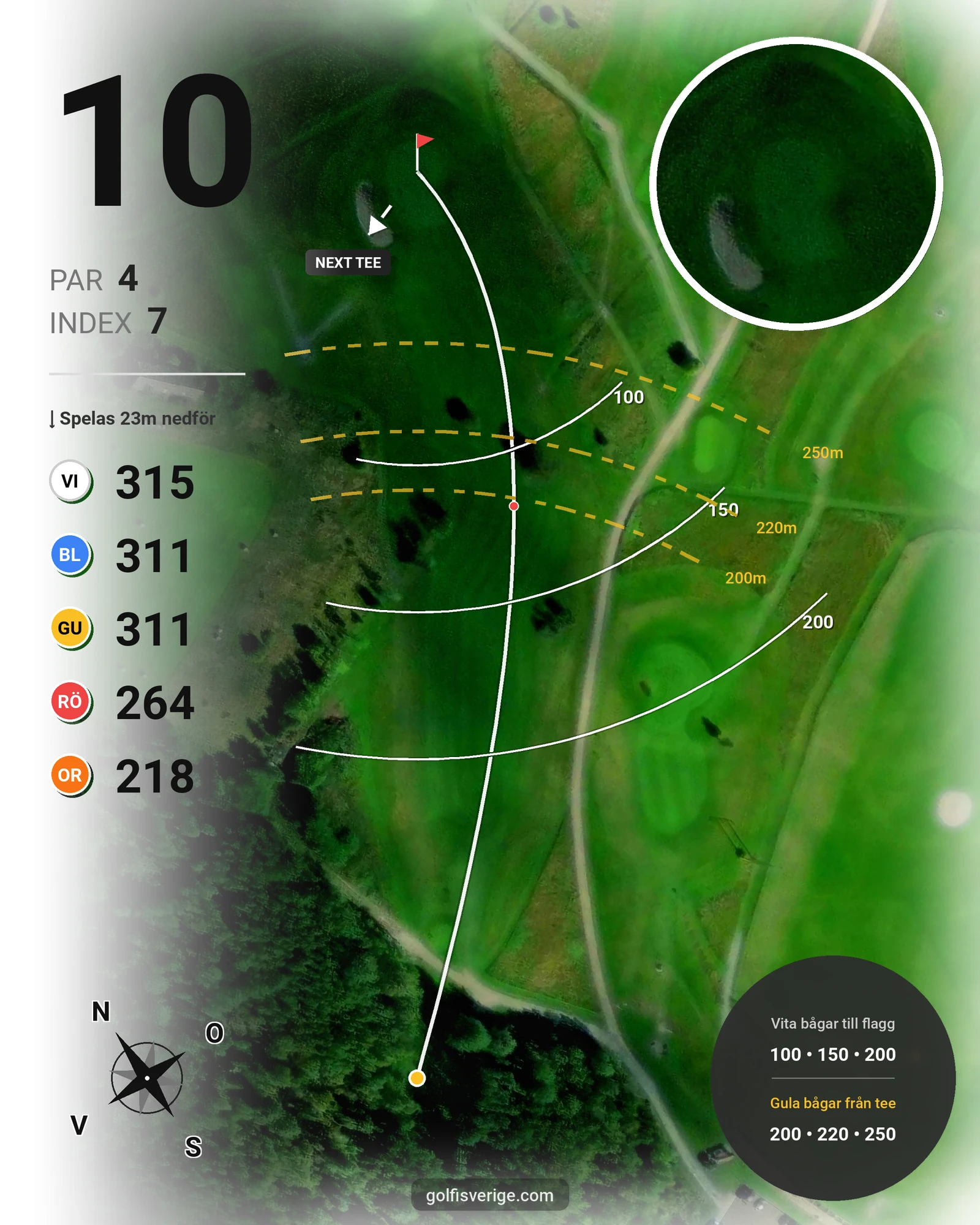 Banguide 18-hålsbanan, Skerike GK på Skerike Golfklubb - Hål 10 karta