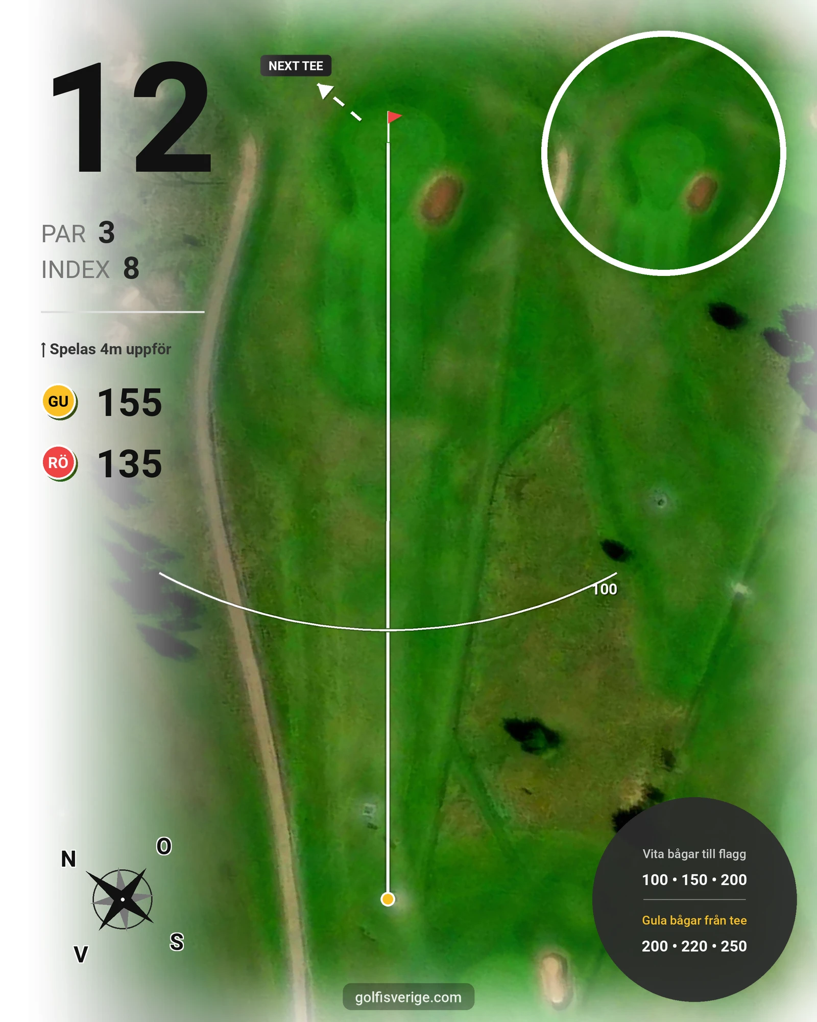 Banguide EnviLoopen 9-hålare Skerike GK på Skerike Golfklubb - Hål 12 karta