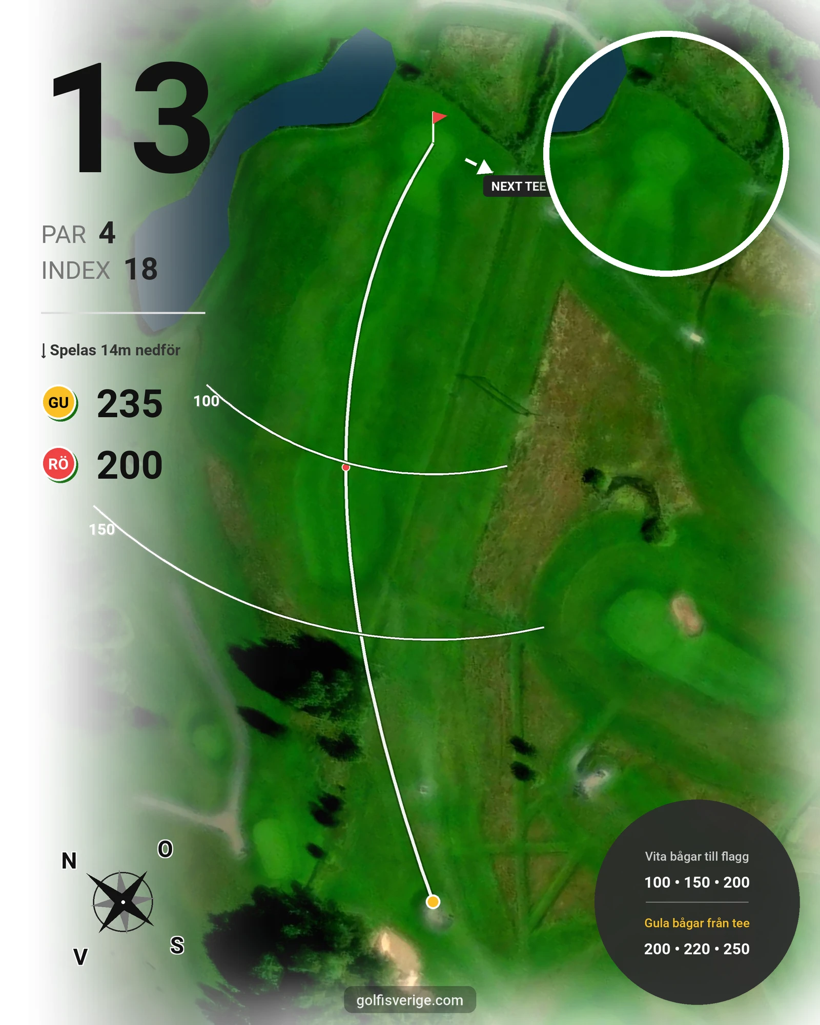 Banguide EnviLoopen 9-hålare Skerike GK på Skerike Golfklubb - Hål 13 karta