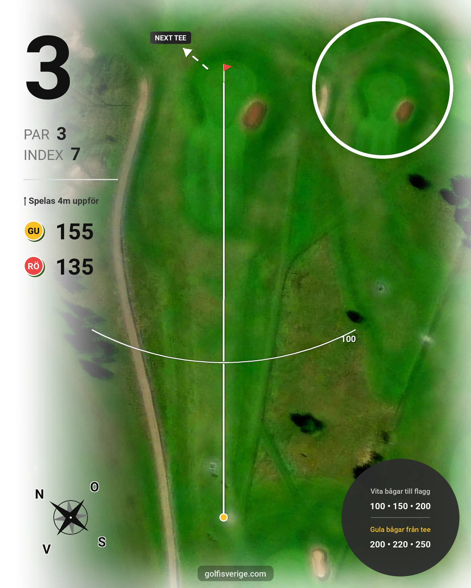 Banguide EnviLoopen 9-hålare Skerike GK på Skerike Golfklubb - Hål 3 karta