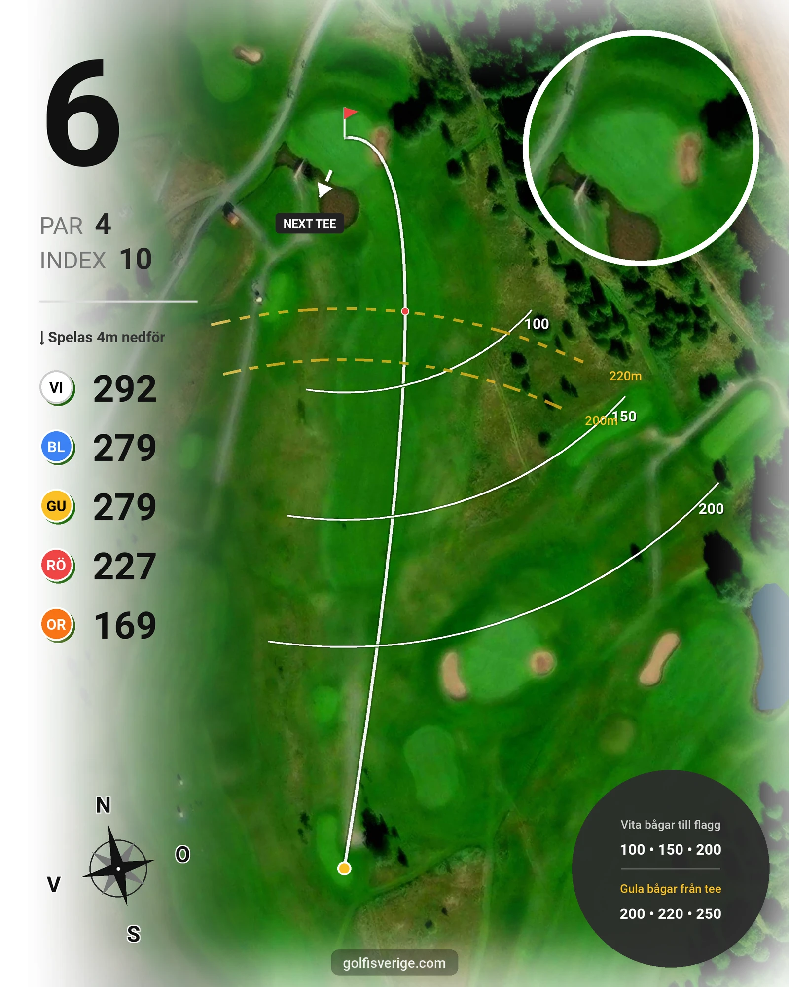 Banguide 18-hålsbanan, Skerike GK på Skerike Golfklubb - Hål 6 karta