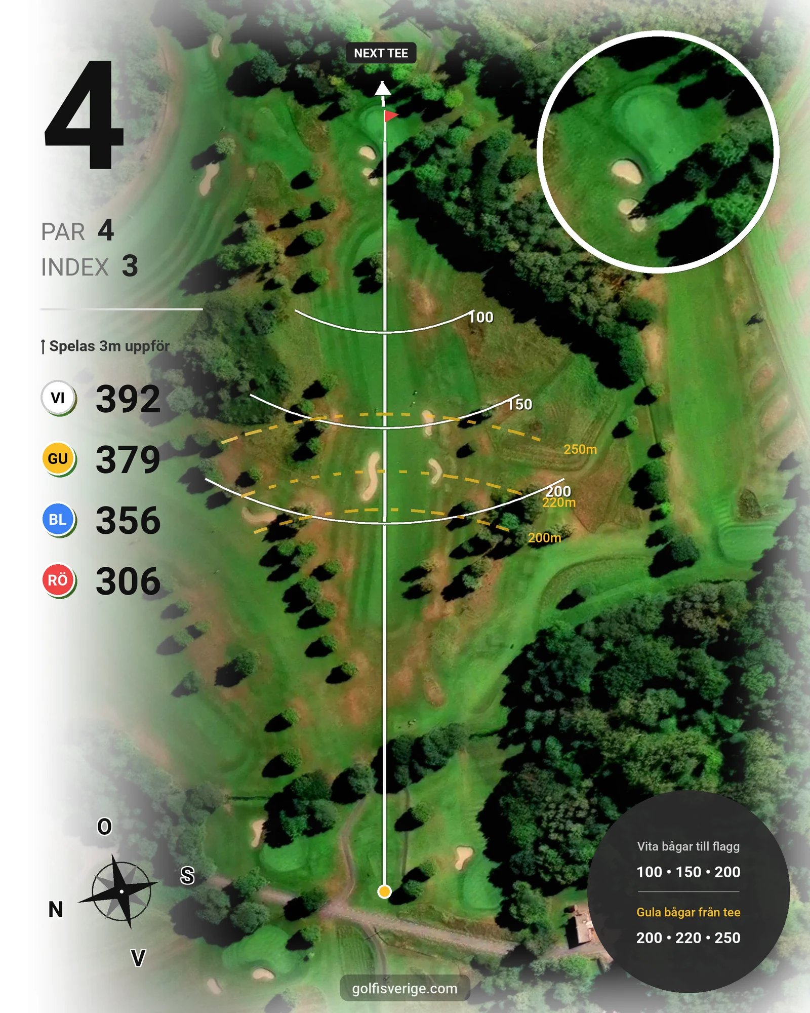 Banguide Söderåsens Golfklubb hål 4 karta