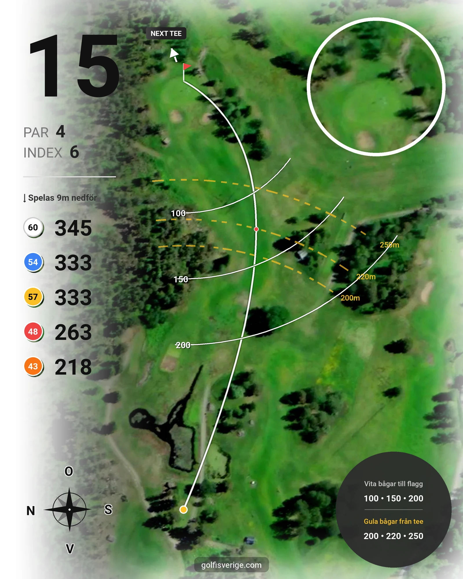 Banguide Söderhamns GK på Söderhamns Golfklubb - Hål 15 karta