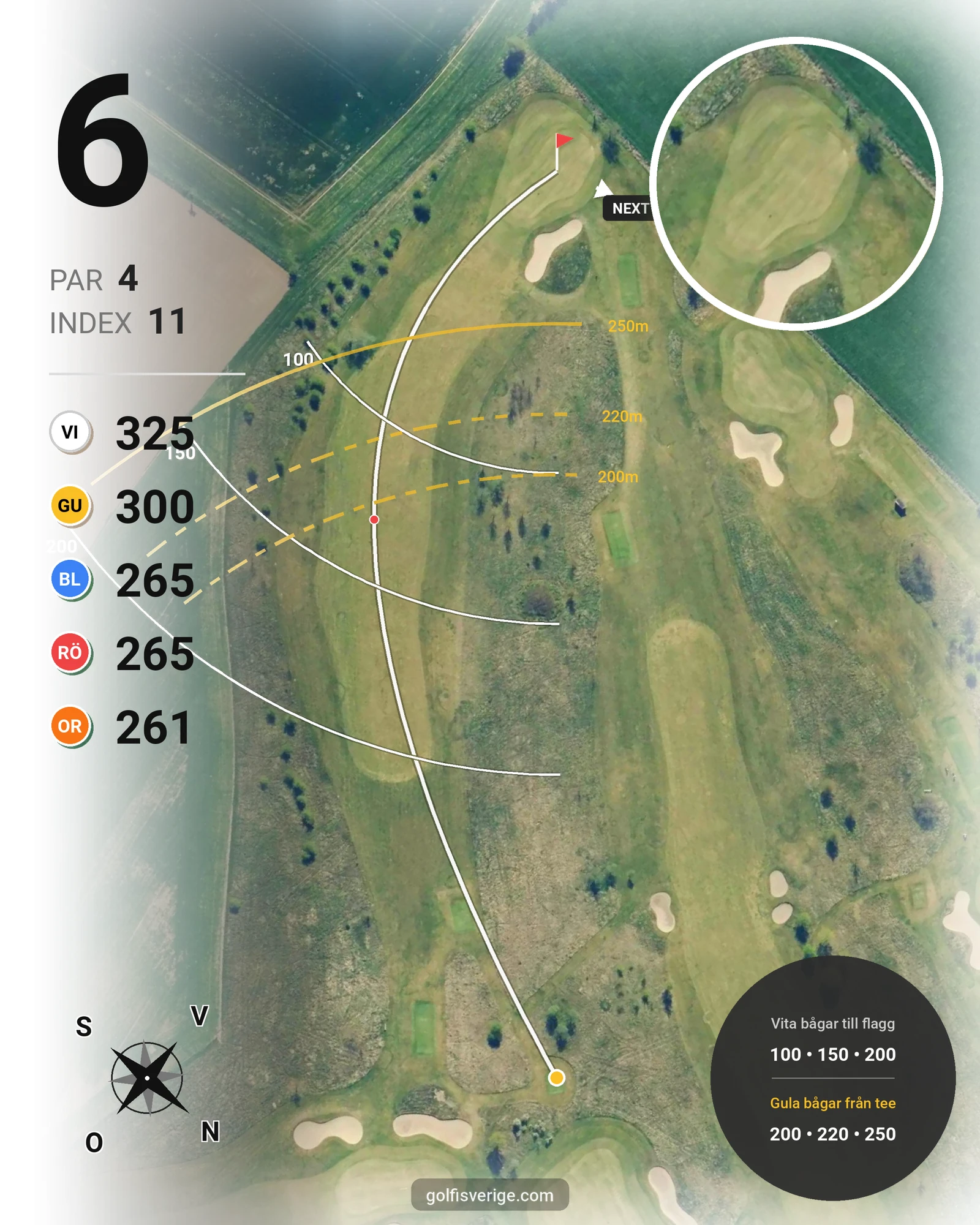 Banguide Elleboda på Söderslätts Golfklubb - Hål 6 karta
