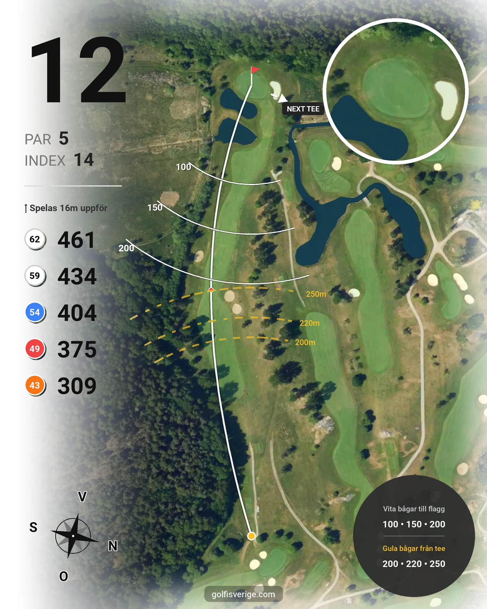 Banguide Sollentuna GK på Sollentuna Golfklubb - Hål 12 karta