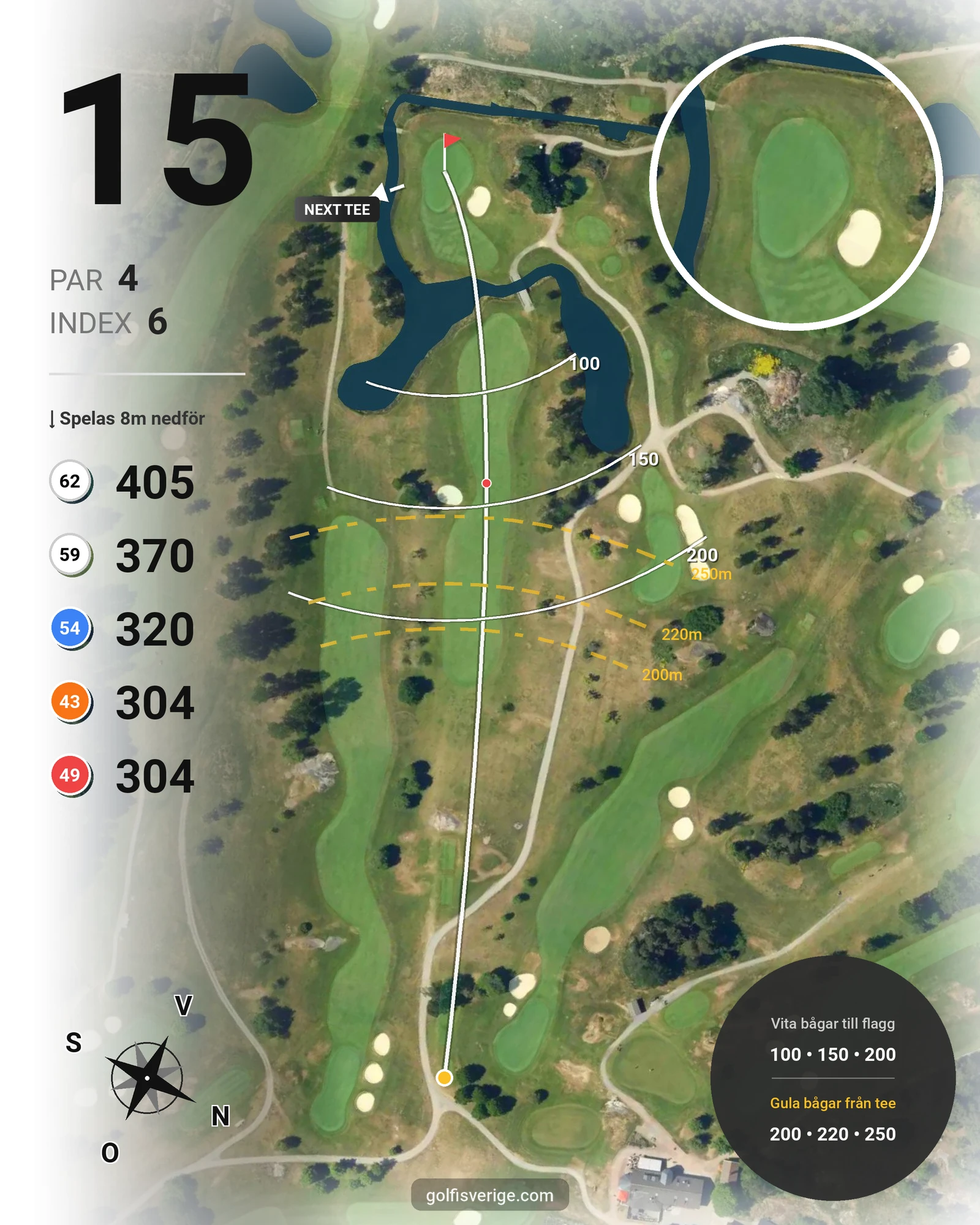 Banguide Sollentuna GK på Sollentuna Golfklubb - Hål 15 karta