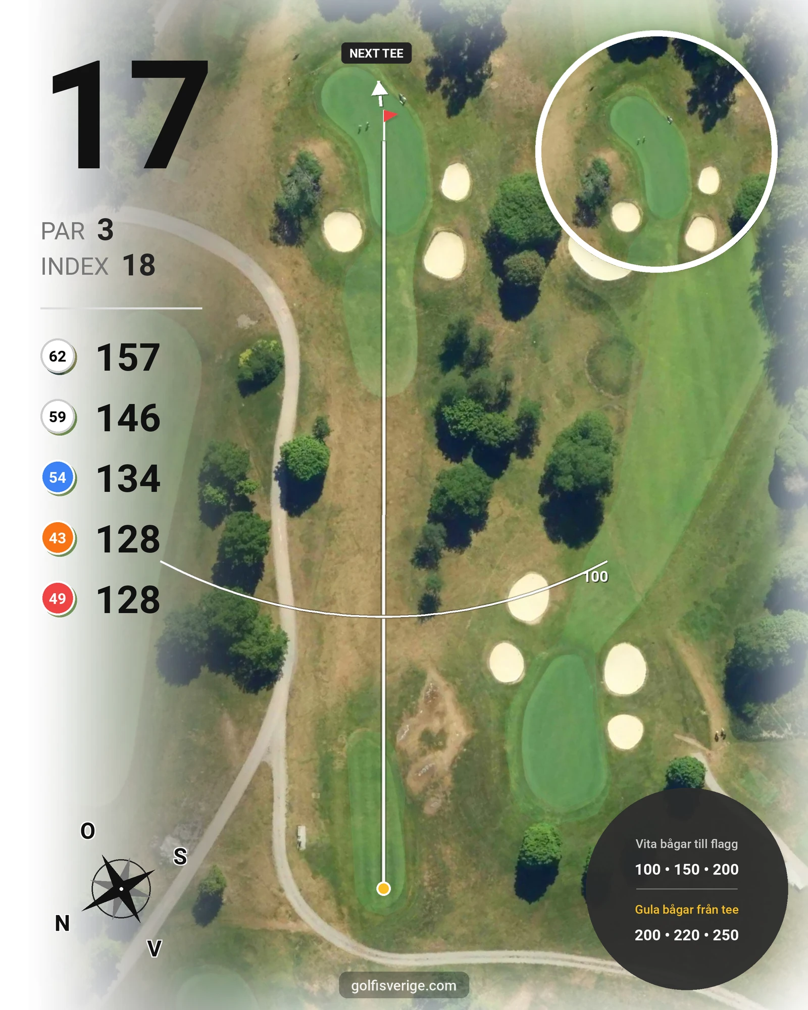 Banguide Sollentuna GK på Sollentuna Golfklubb - Hål 17 karta
