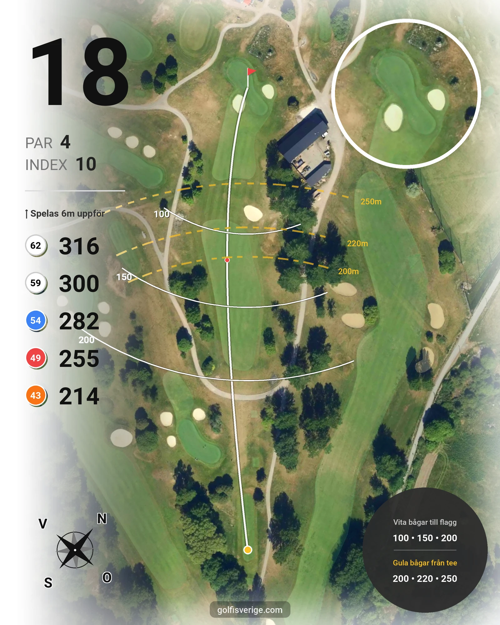 Banguide Sollentuna GK på Sollentuna Golfklubb - Hål 18 karta