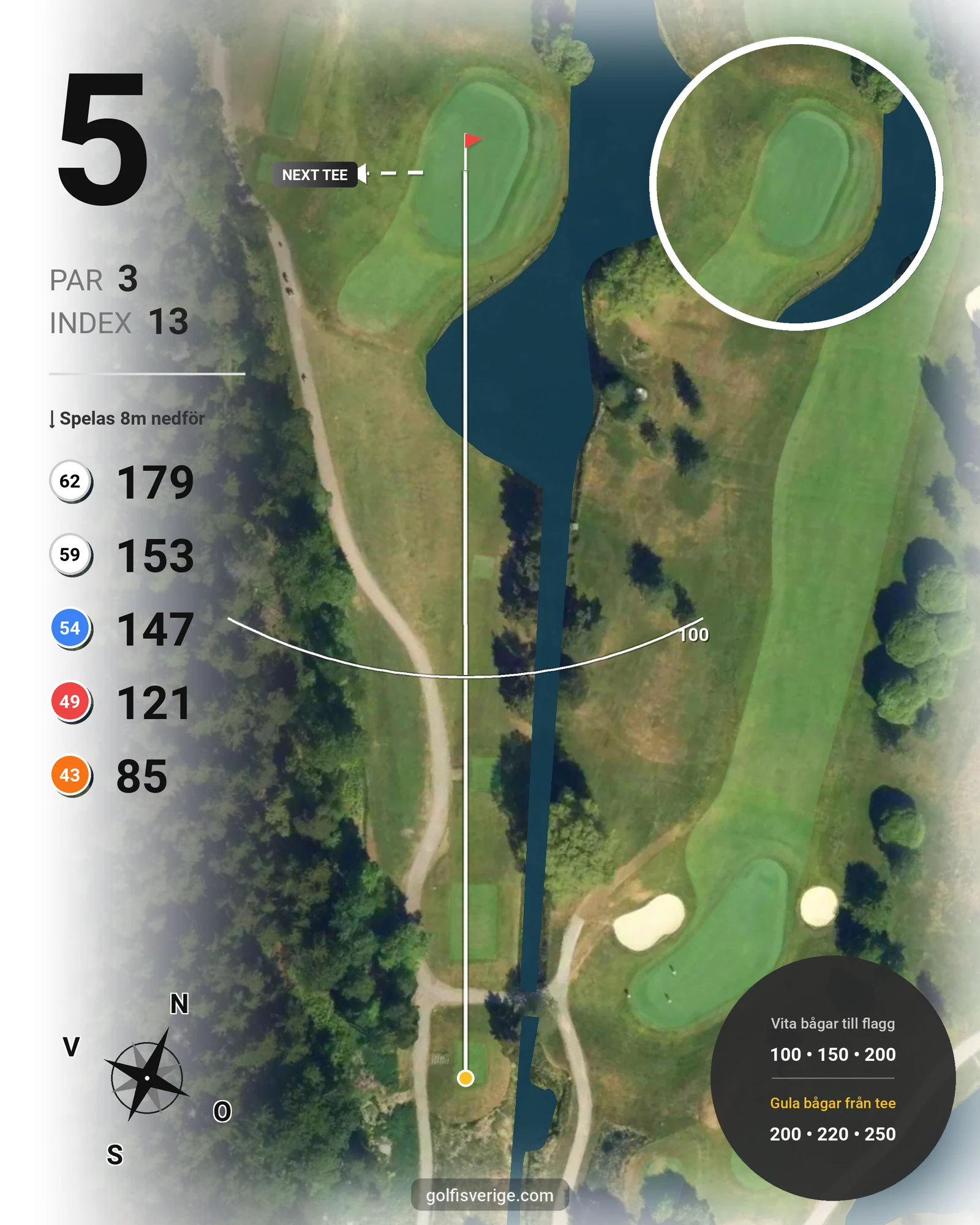Banguide Sollentuna GK på Sollentuna Golfklubb - Hål 5 karta