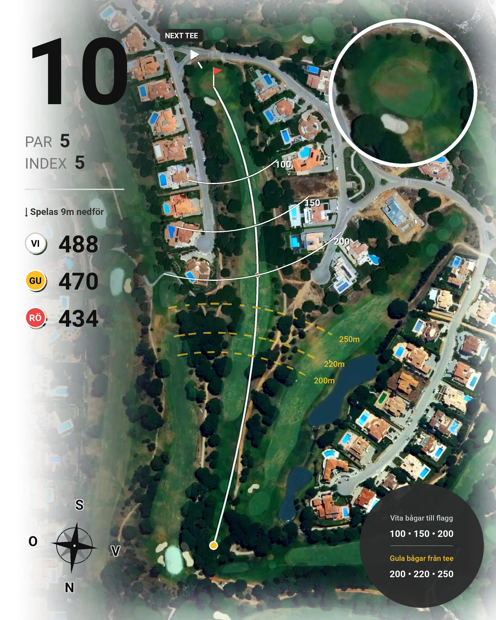 Banguide Vila Sol 10-27  hål 10 karta