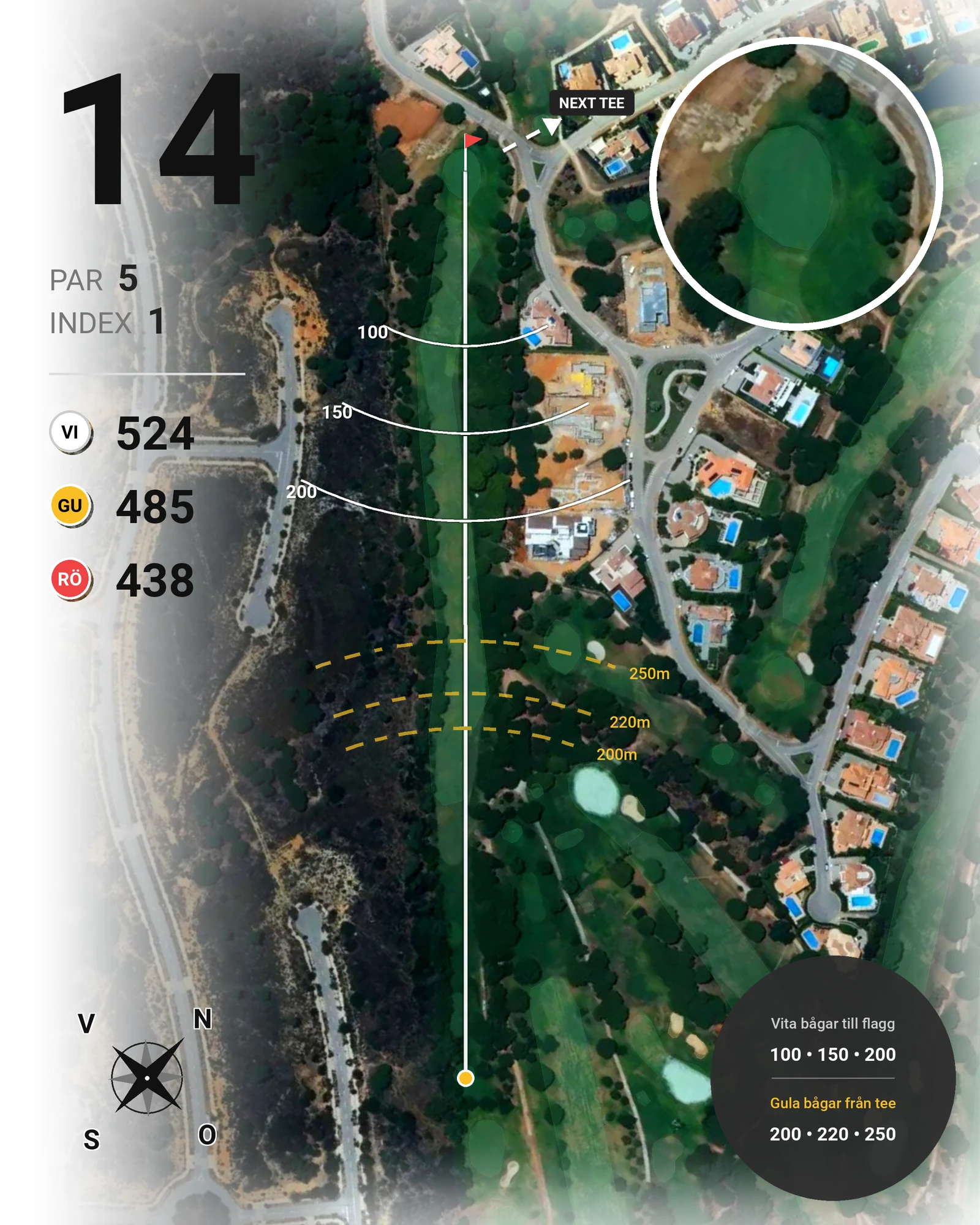 Banguide Vila Sol 10-27  hål 14 karta